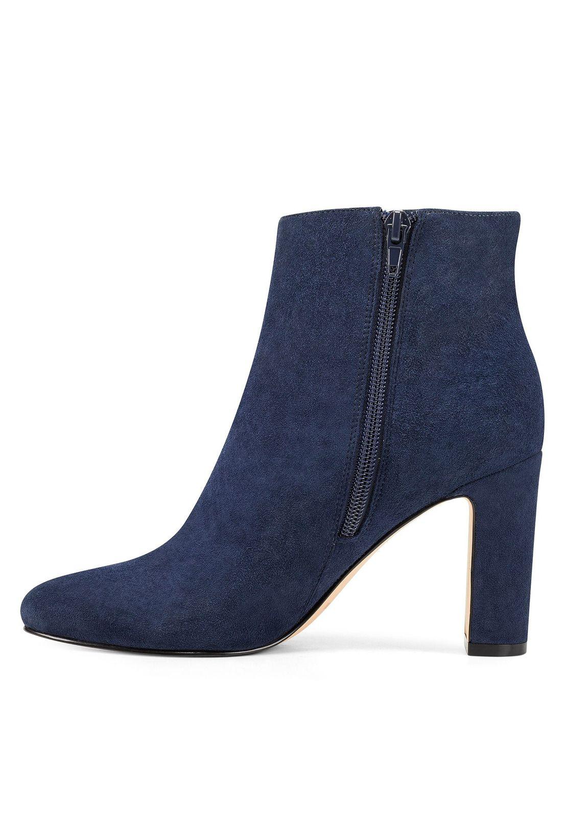 Botín Gamuza Aora Azul Mujer-2