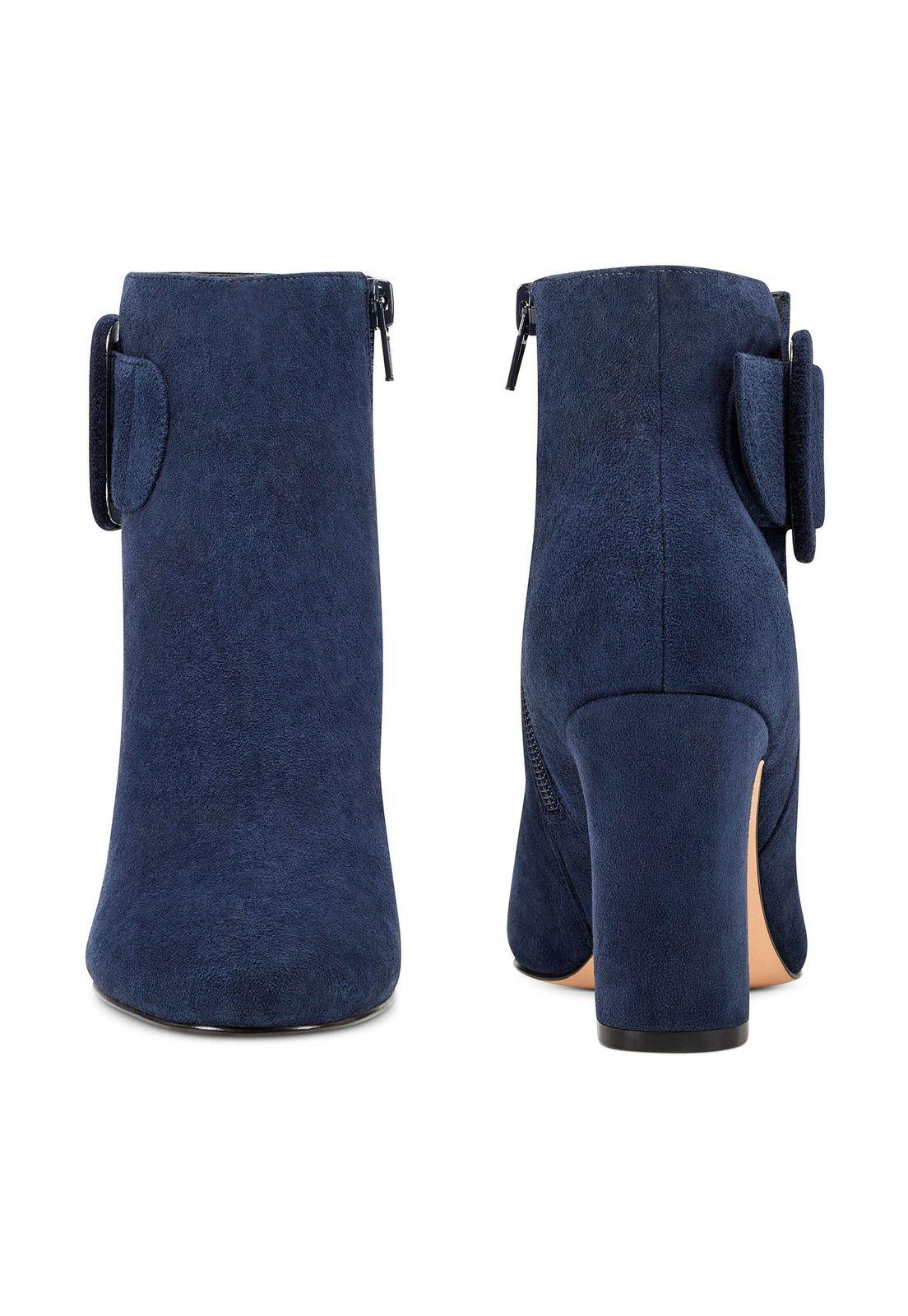 Botín Gamuza Aora Azul Mujer-3