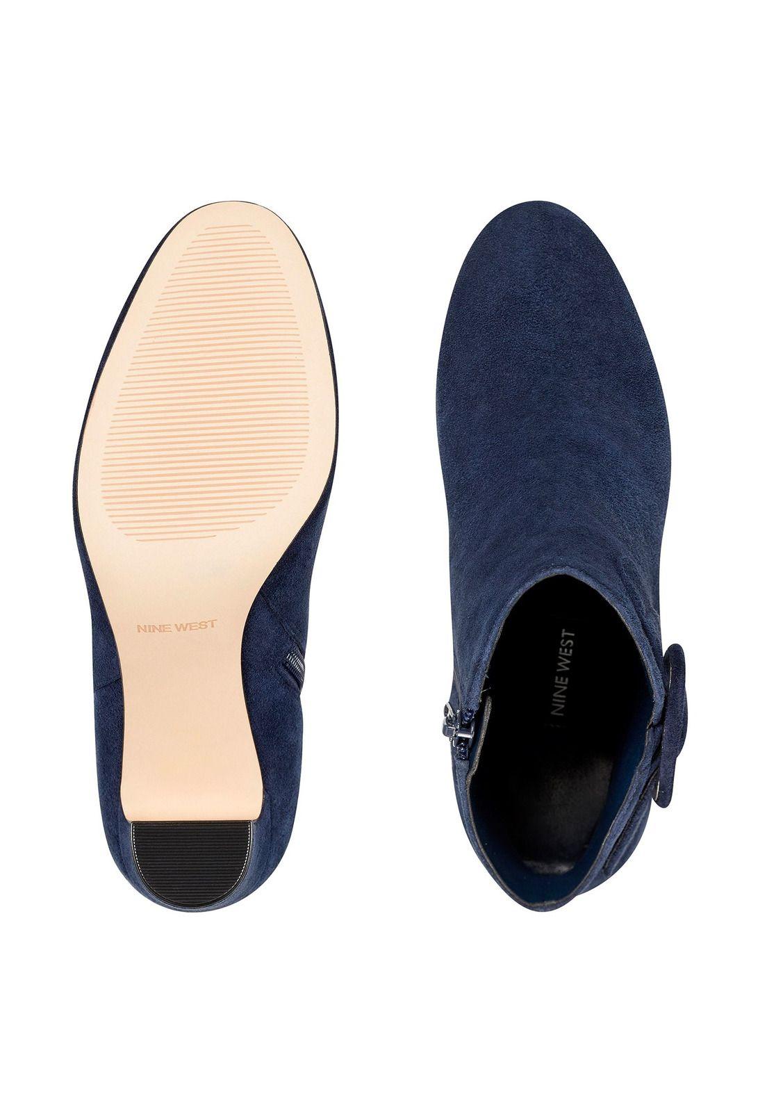 Botín Gamuza Aora Azul Mujer-4