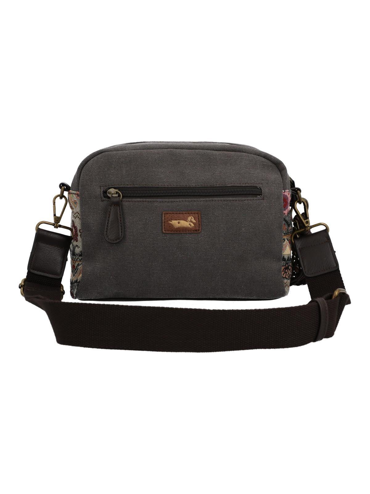 Cartera Textil Mujer Kaur Cross Gris-2