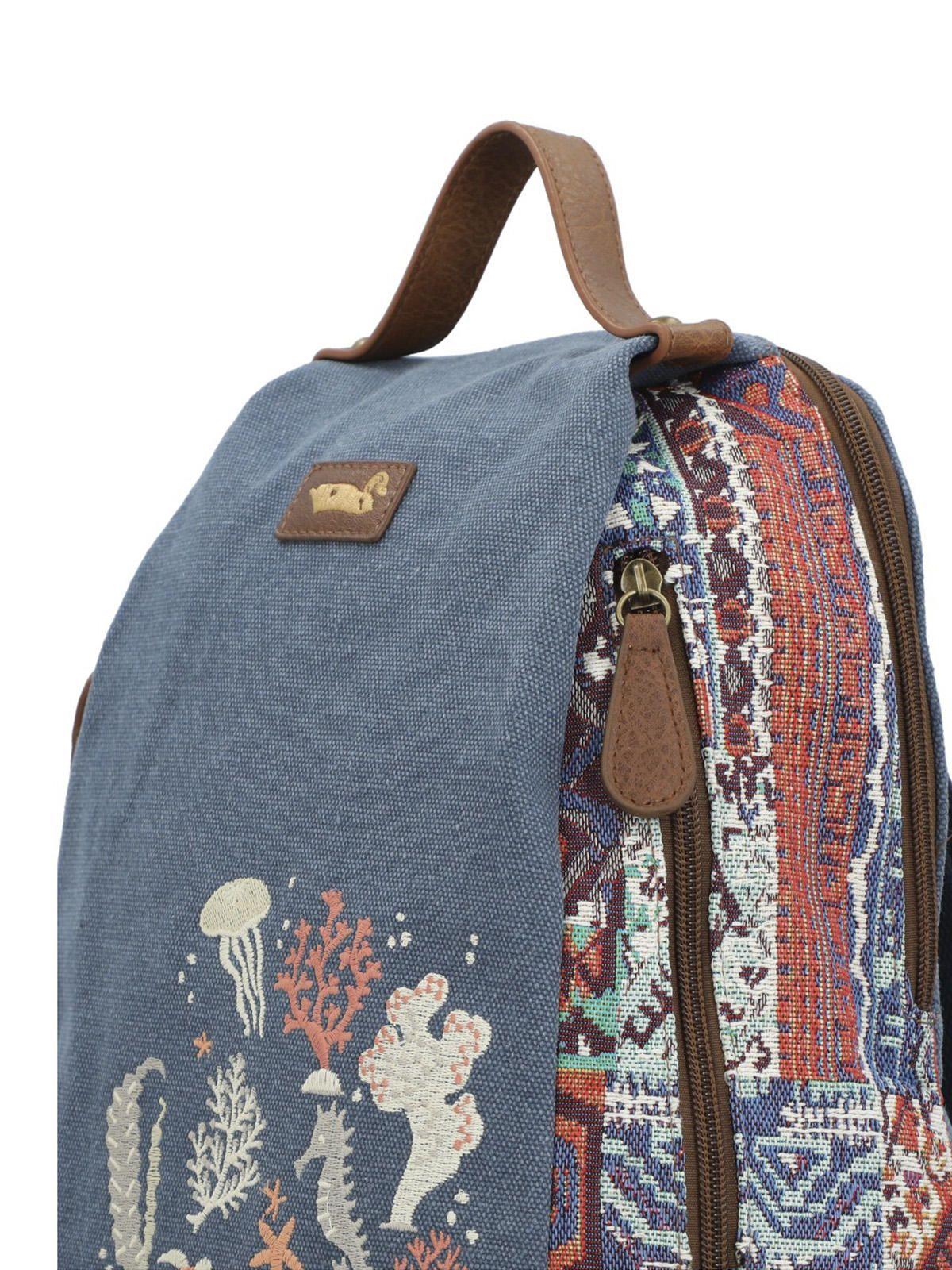 Mochila Textil Mujer Joint Back Azul-1
