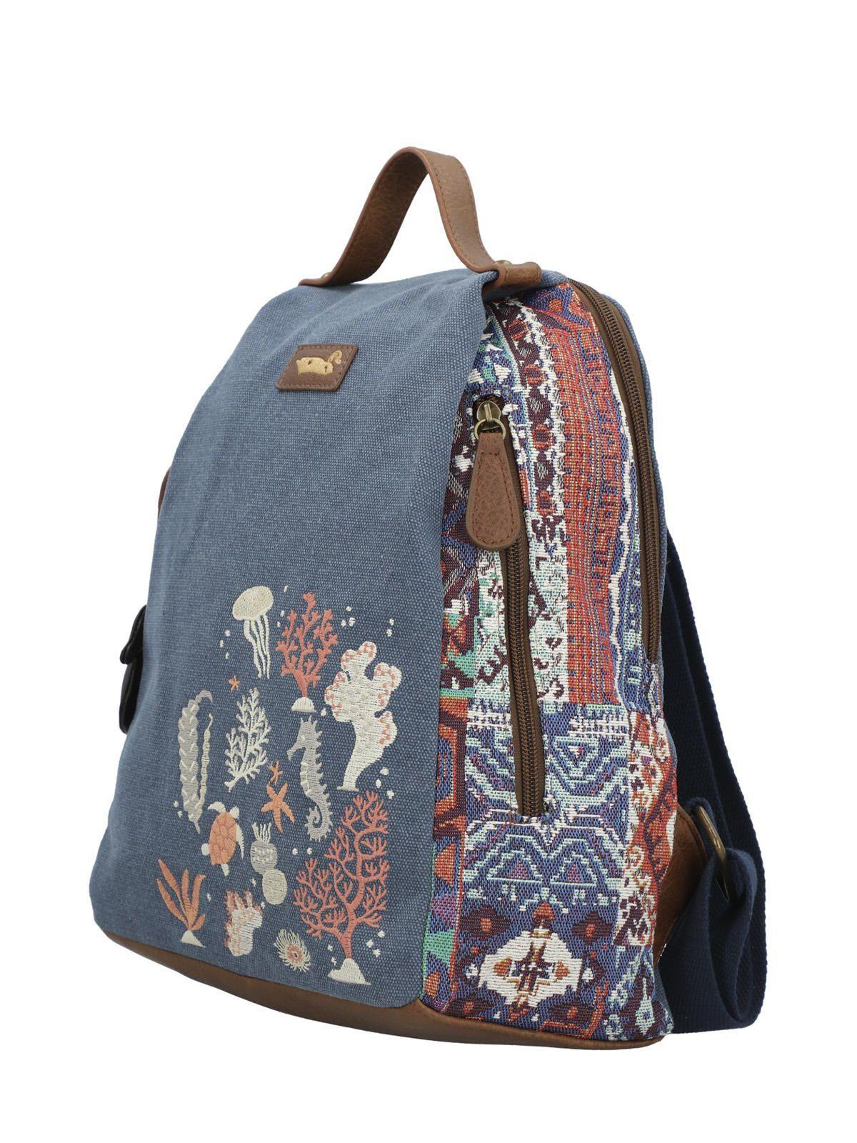 Mochila Textil Mujer Joint Back Azul-2