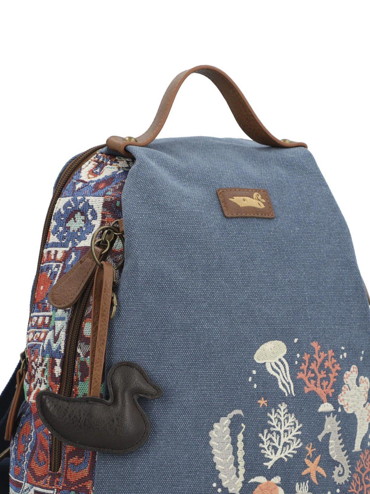 Mochila Textil Mujer Joint Back Azul-3