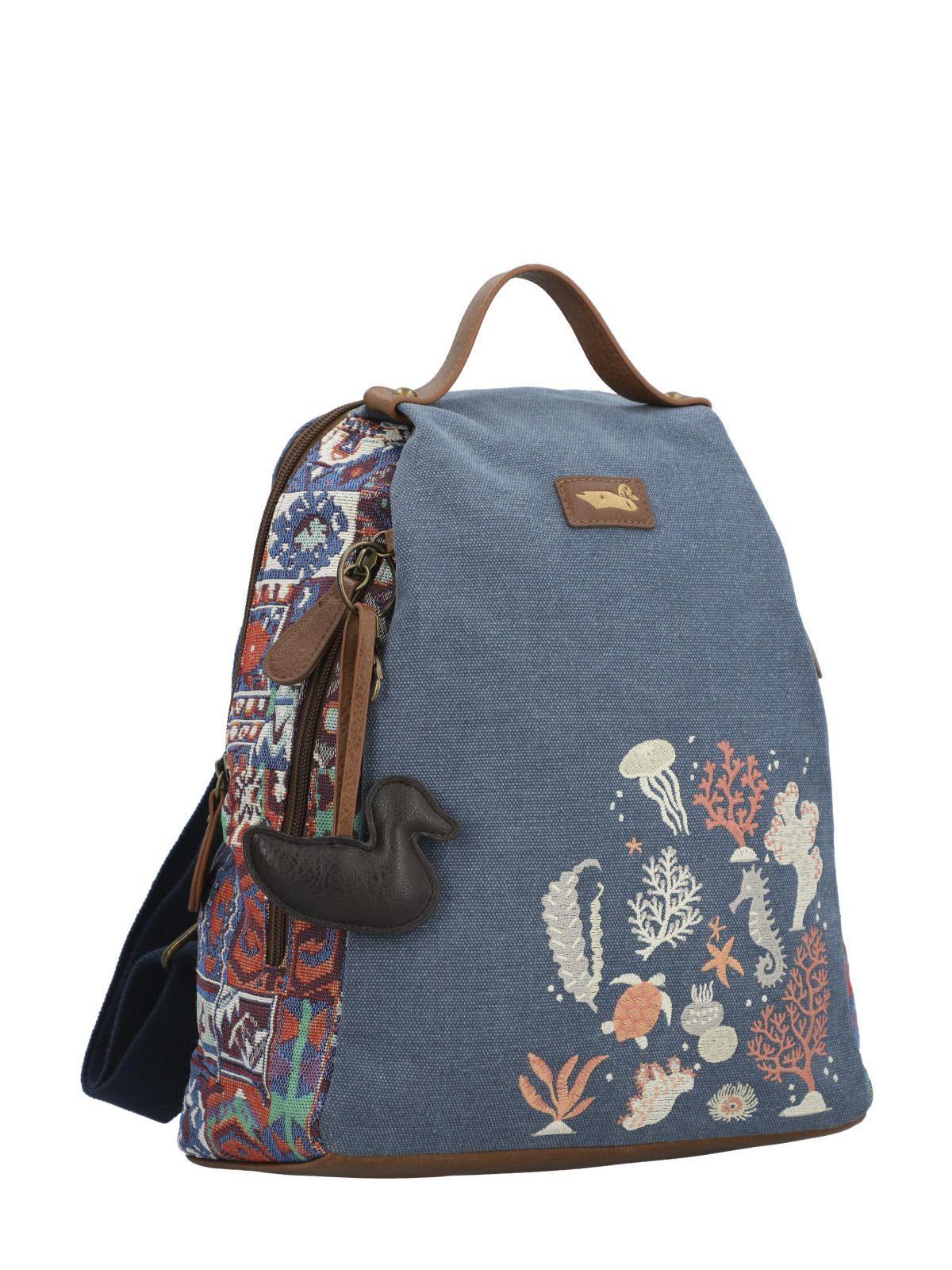 Mochila Textil Mujer Joint Back Azul-4