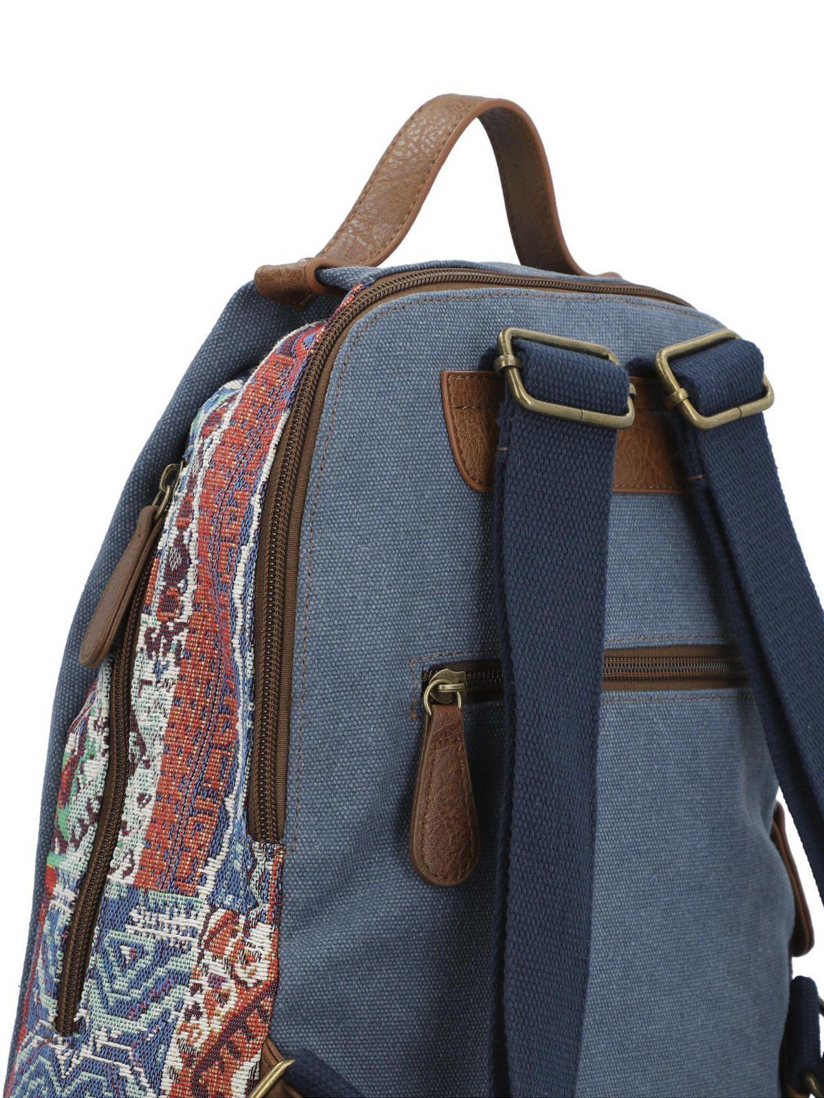 Mochila Textil Mujer Joint Back Azul-5