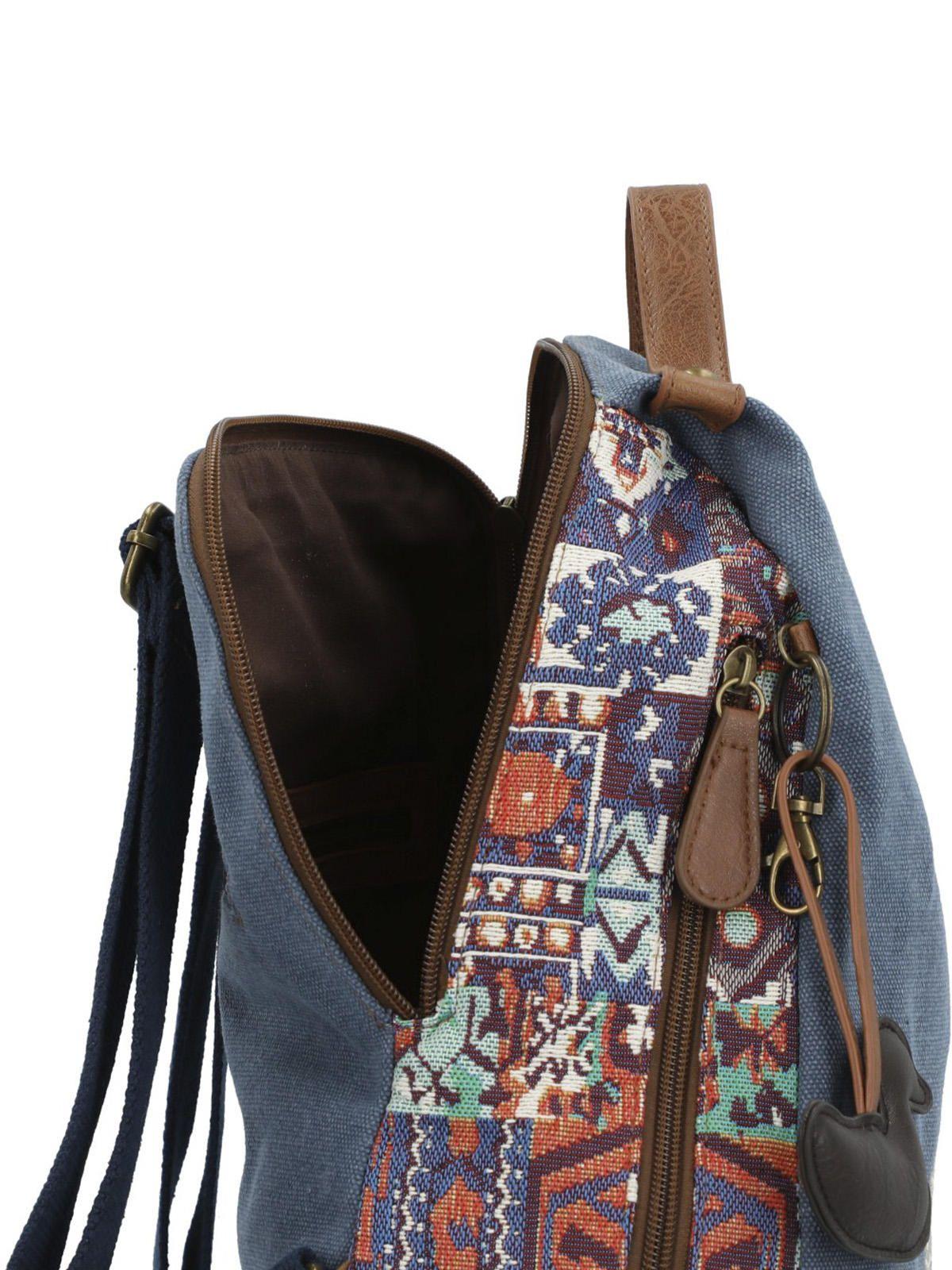 Mochila Textil Mujer Joint Back Azul-8