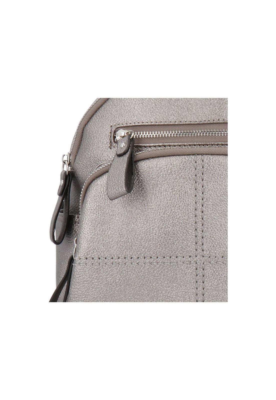 Cartera Mochila Convertible Luciana Casual Plateado-3