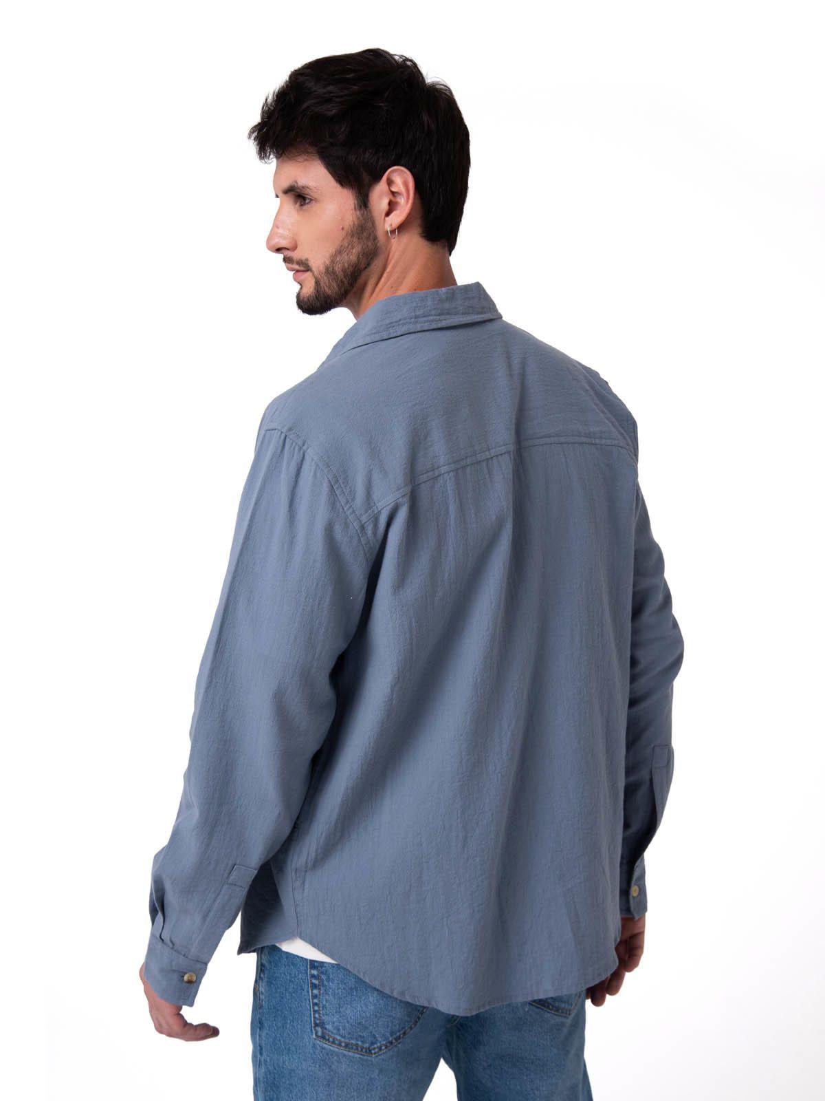 Camisa Hombre Lightweight Relaxed Azul-1