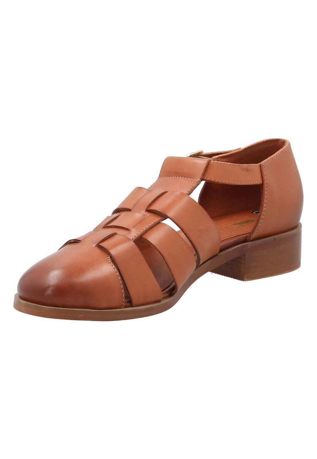 Zapato Cuero Mujer Lala Café -3