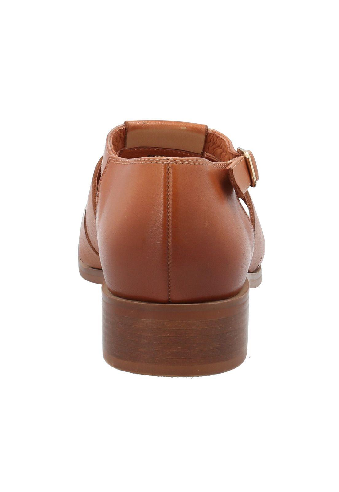 Zapato Cuero Mujer Lala Café -5