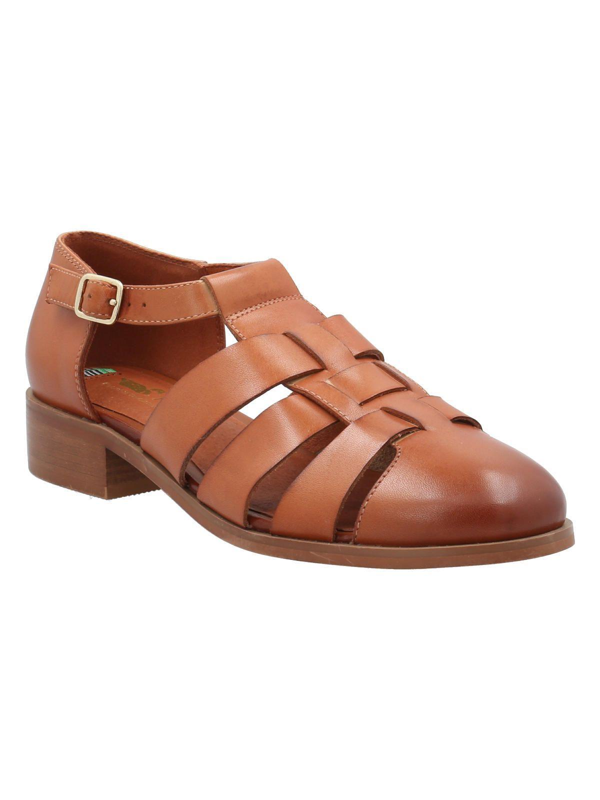 Zapato Cuero Mujer Lala Café -1