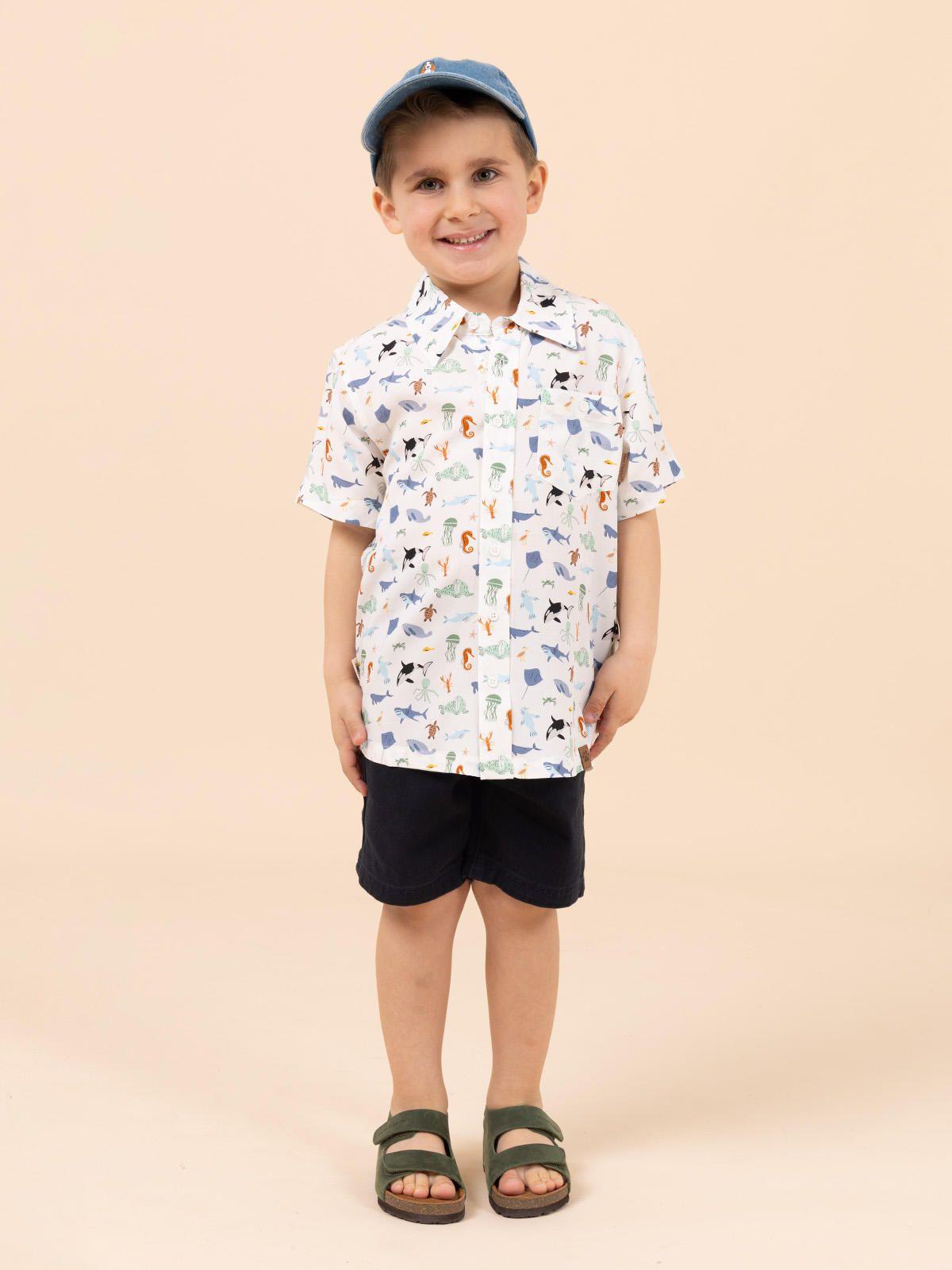 Camisa Niño Guayabera Blanco-1