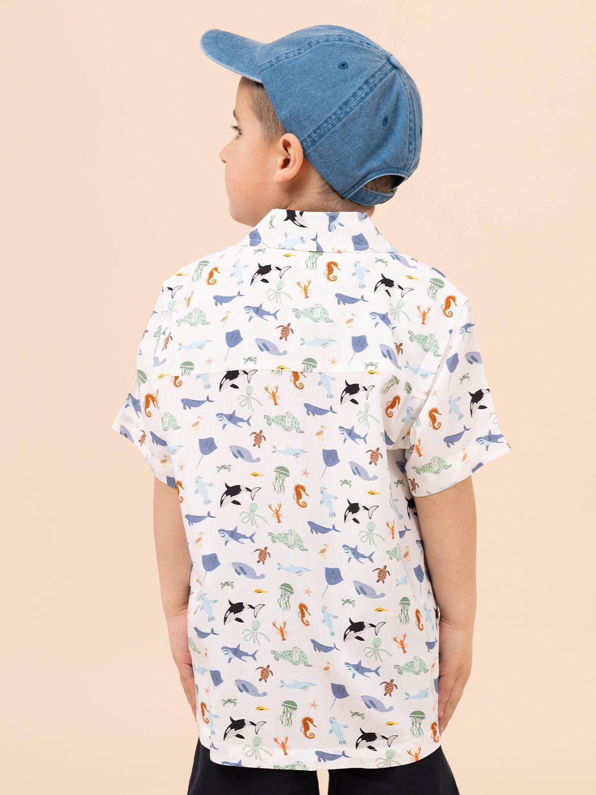 Camisa Niño Guayabera Blanco-4