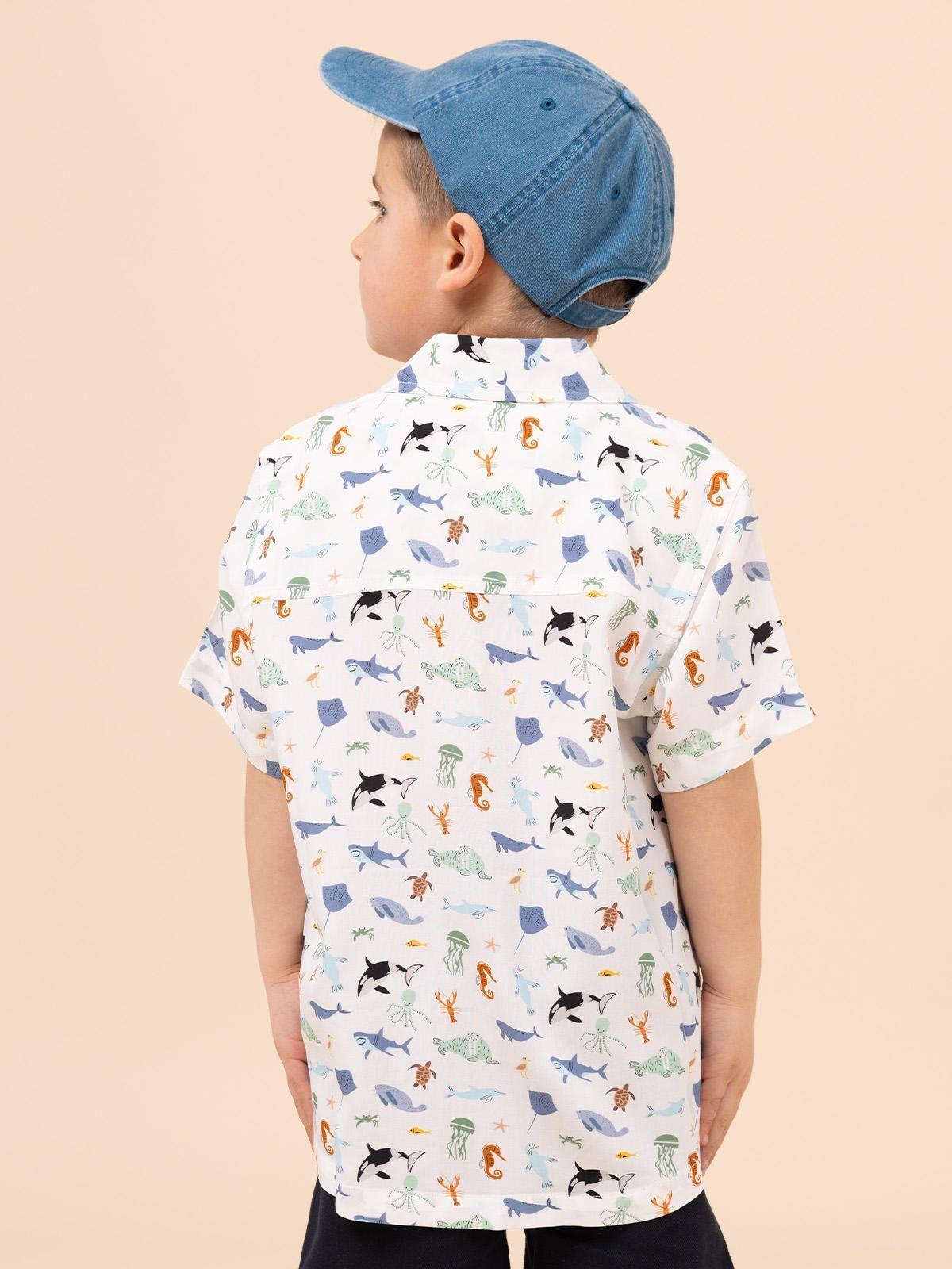 Camisa Niño Guayabera Blanco-4