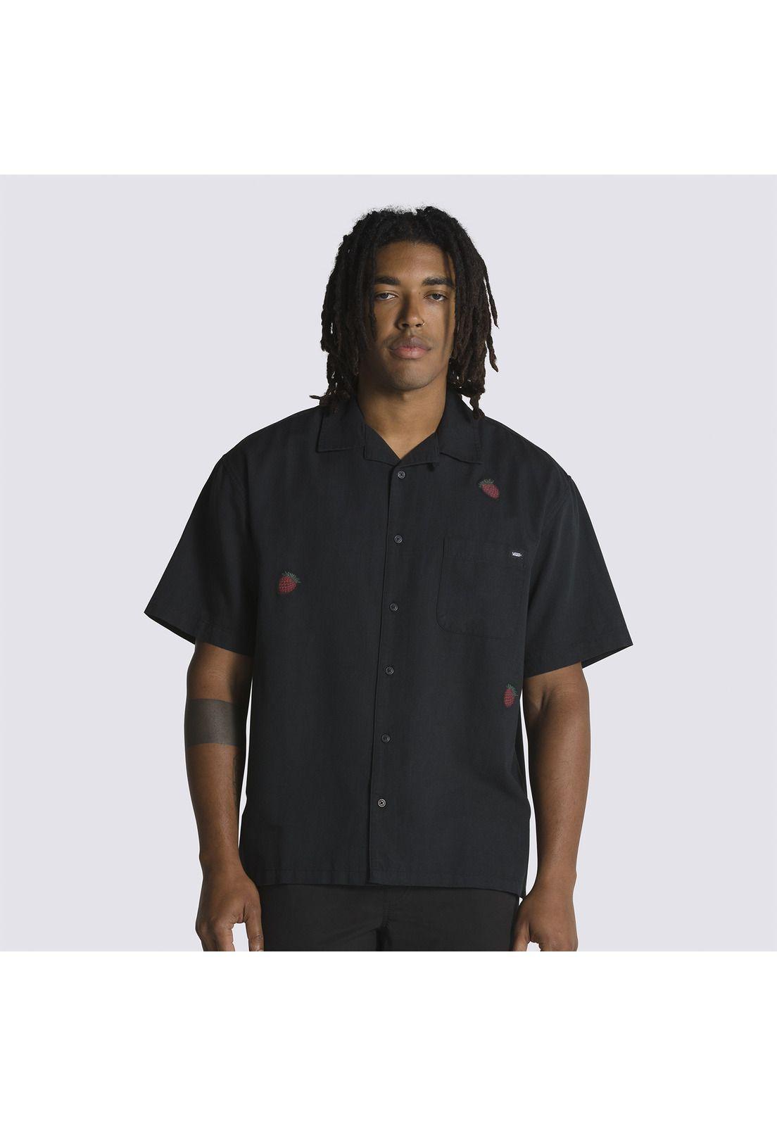 Polera Manga Corta Strawberry Negro Hombre-0