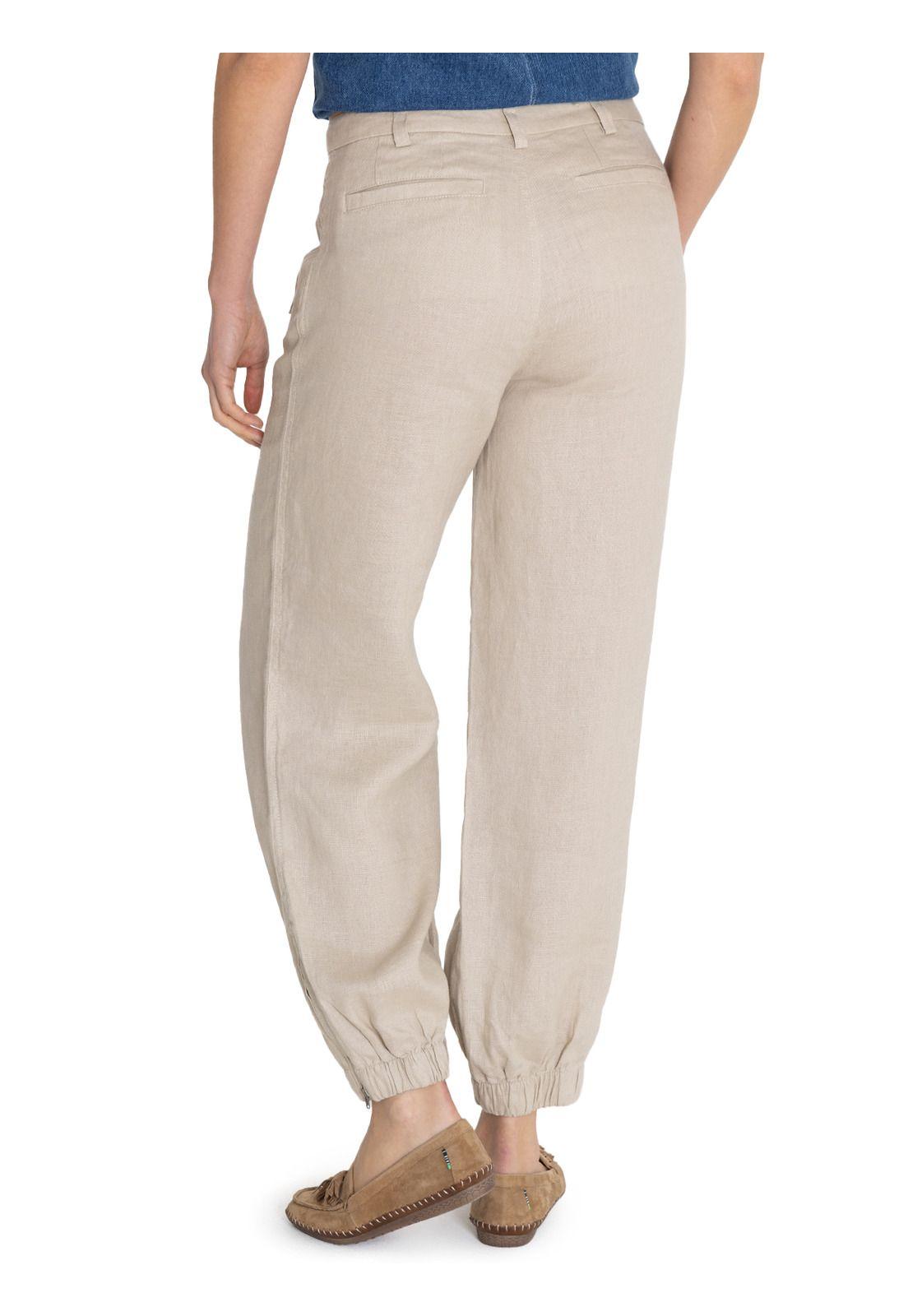 Pantalón Lino Orgánico Beige Blake Mujer -7