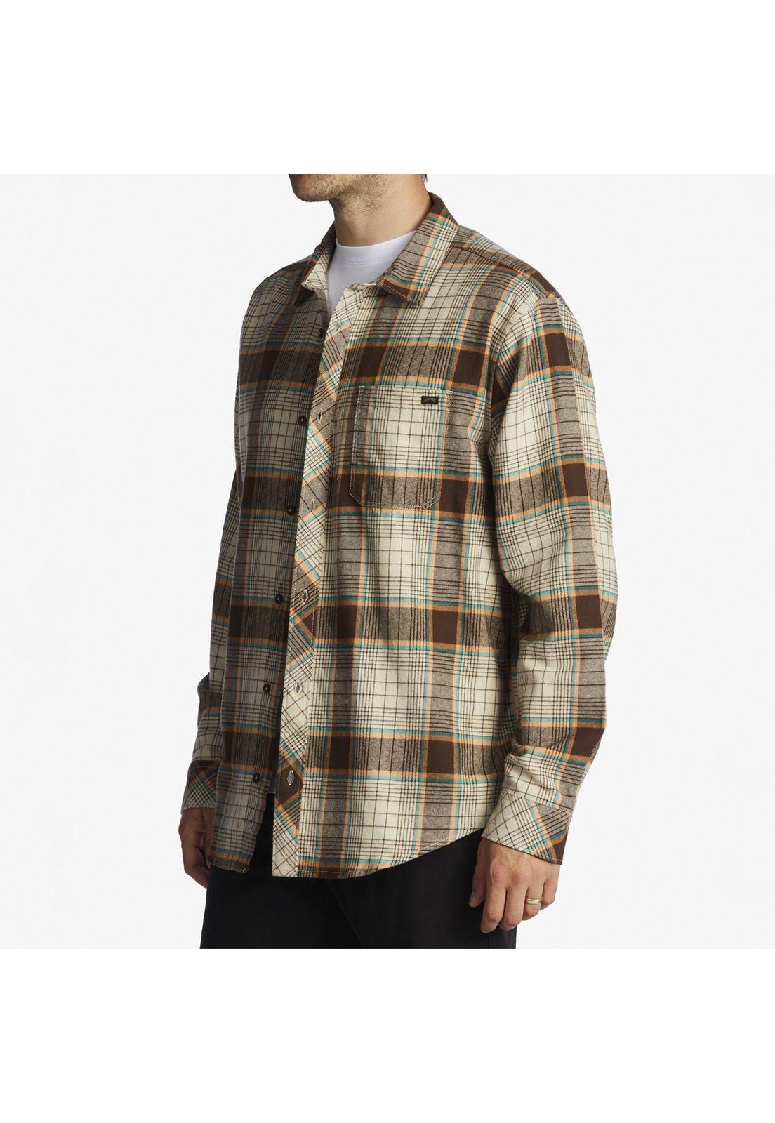 Camisa M/L Hombre Coastline Flnl Café-3