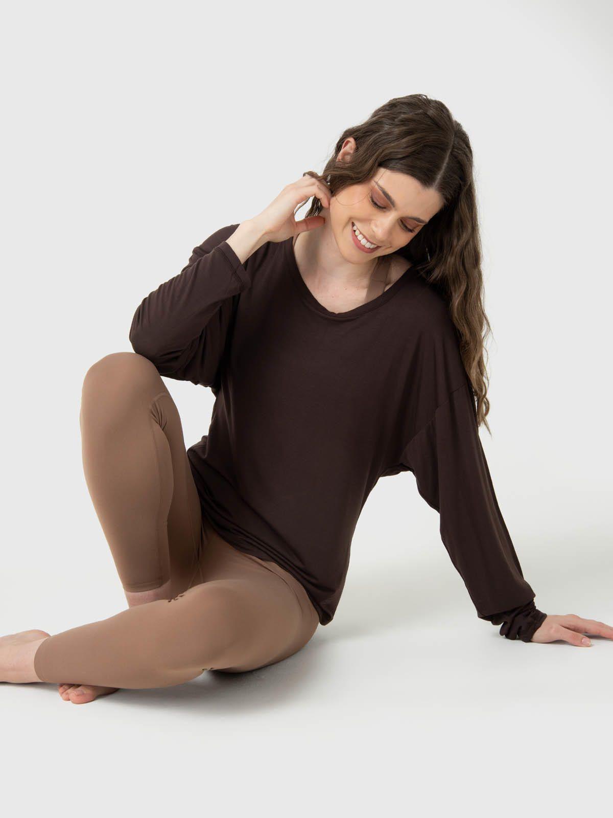 Polera Mujer Twist-Back Café-0
