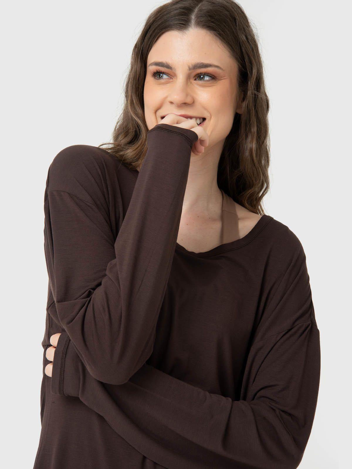 Polera Mujer Twist-Back Café-3