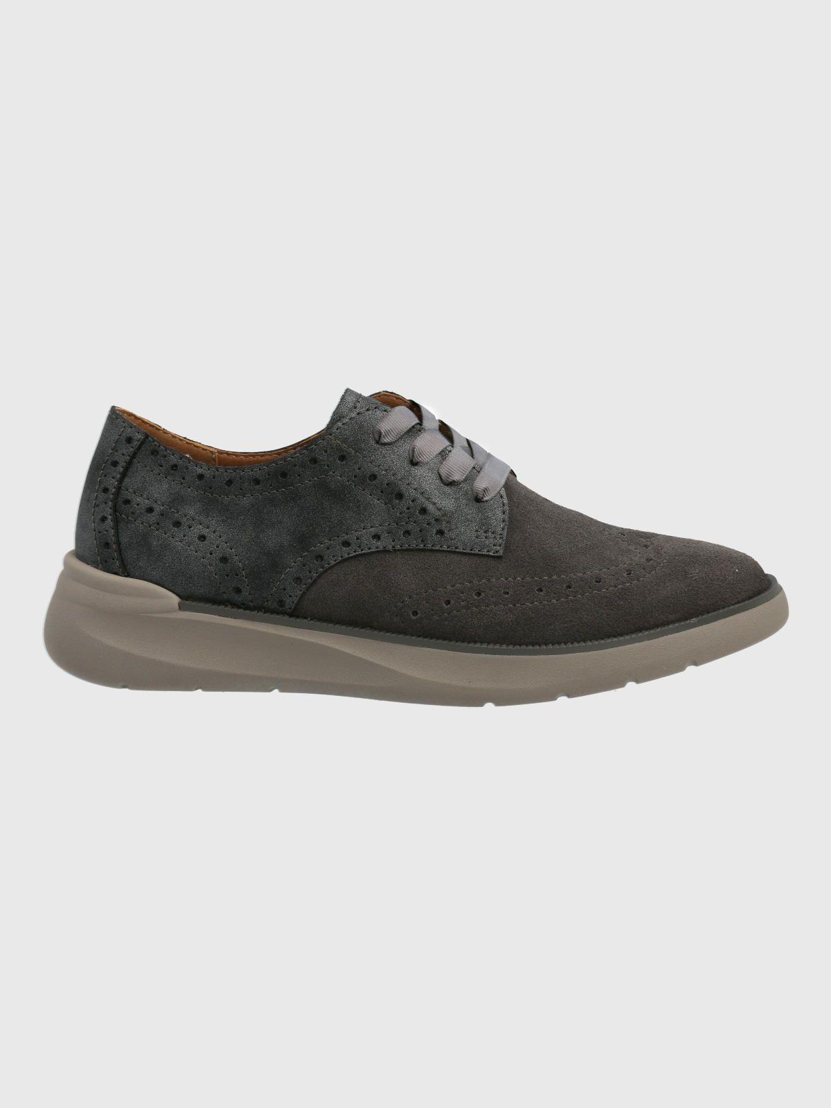 Zapatilla Cuero Mujer Bells Gris-1
