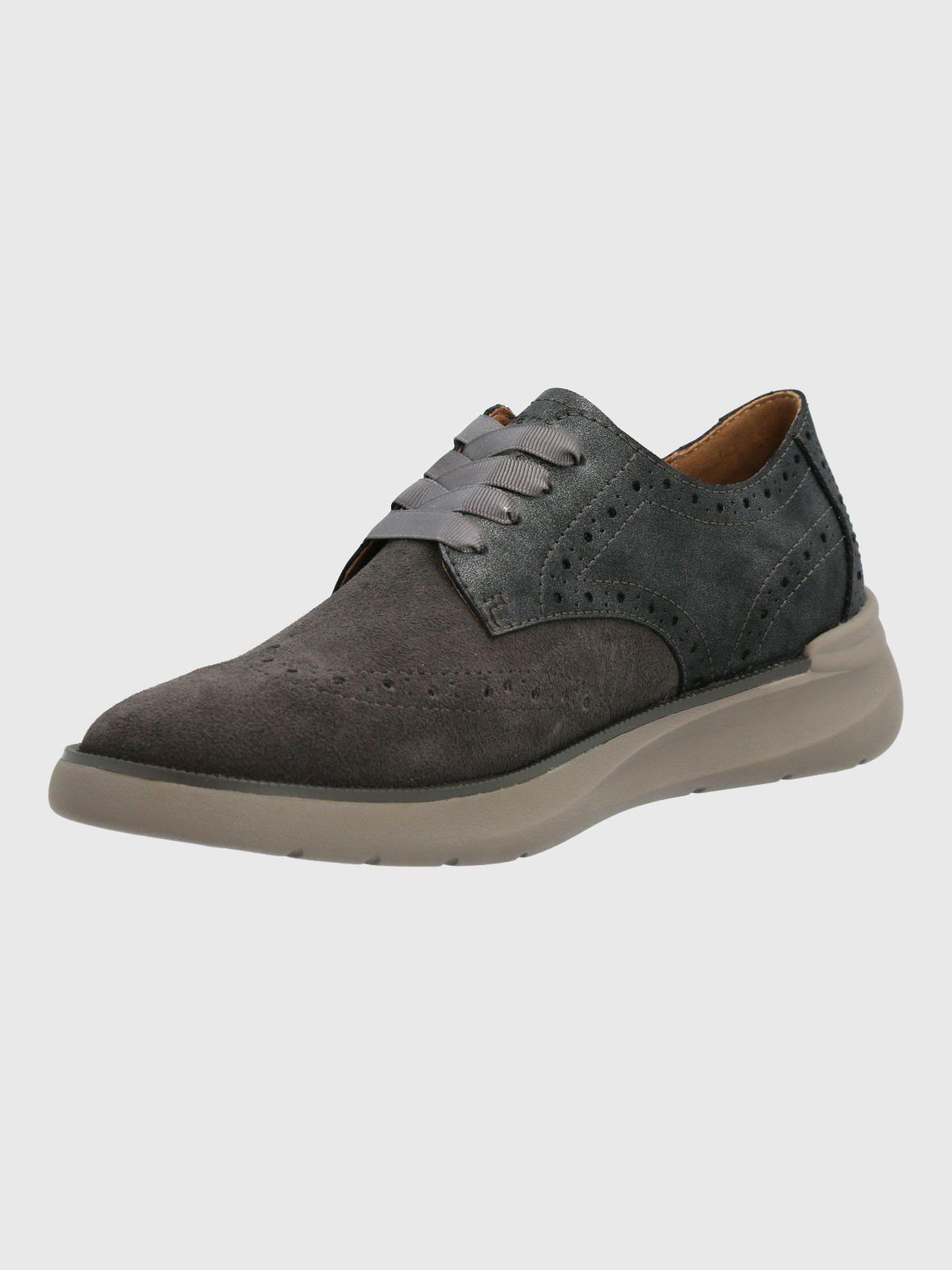Zapatilla Cuero Mujer Bells Gris-4