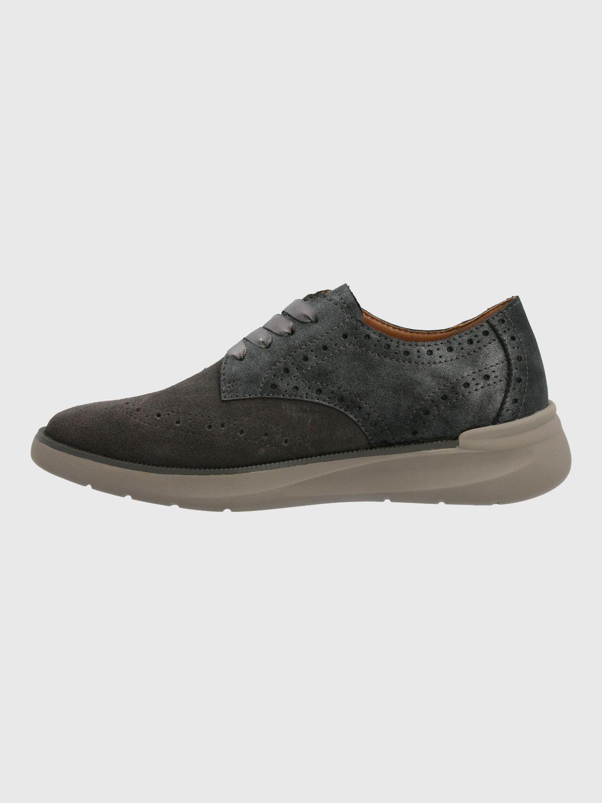 Zapatilla Cuero Mujer Bells Gris-5