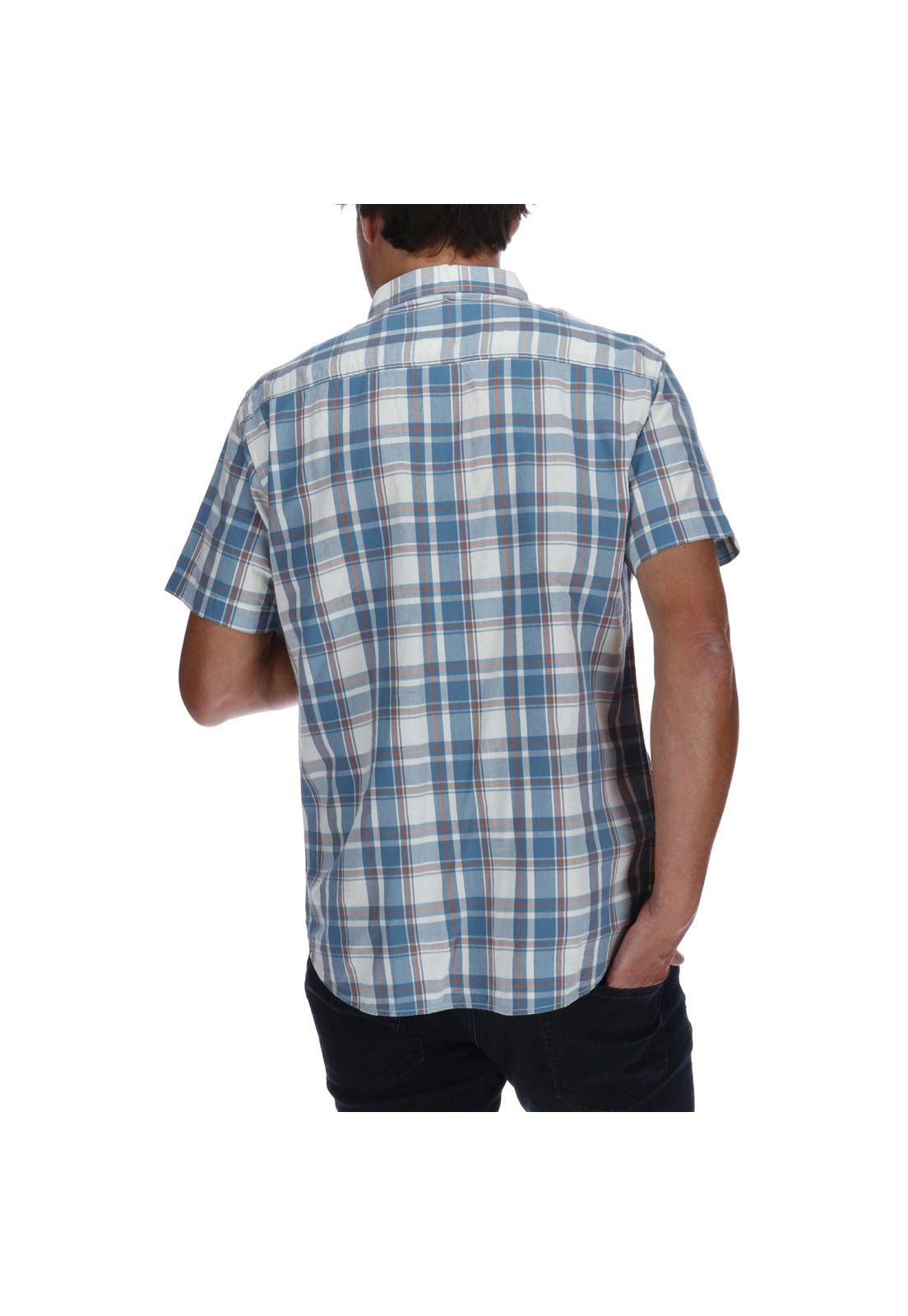 Camisa Hombre Foundation Large Plaid Azul-2