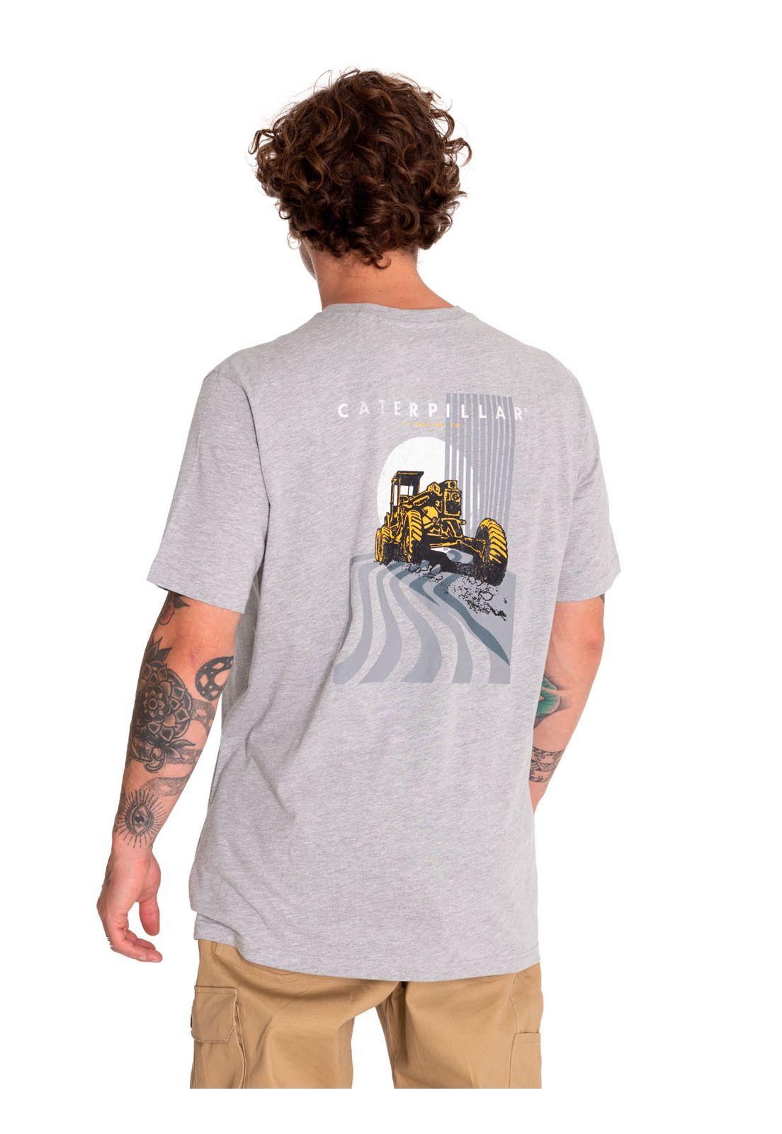 Polera Manga Corta Hombre Retro Vibes Gris-3