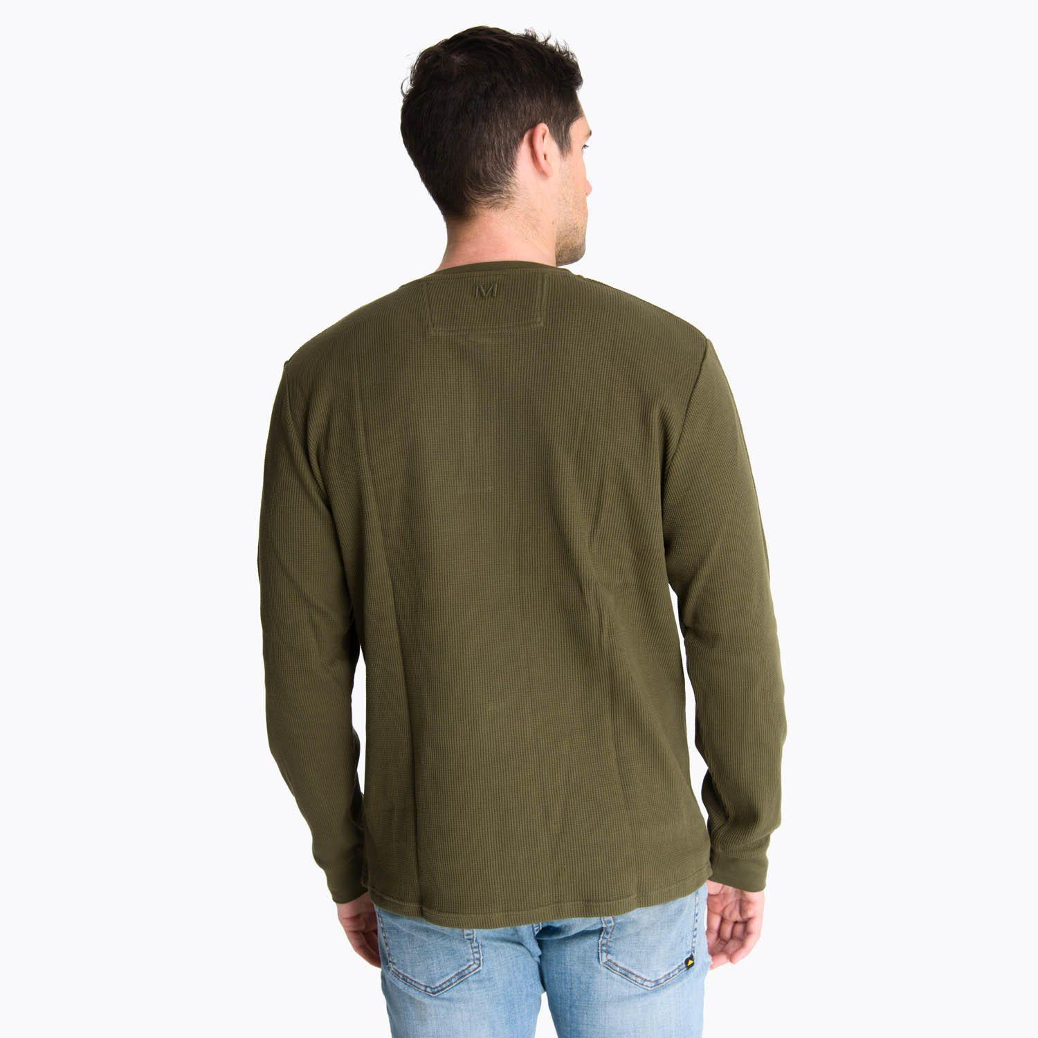 Polera Manga Larga Hombre Waffle Verde -3