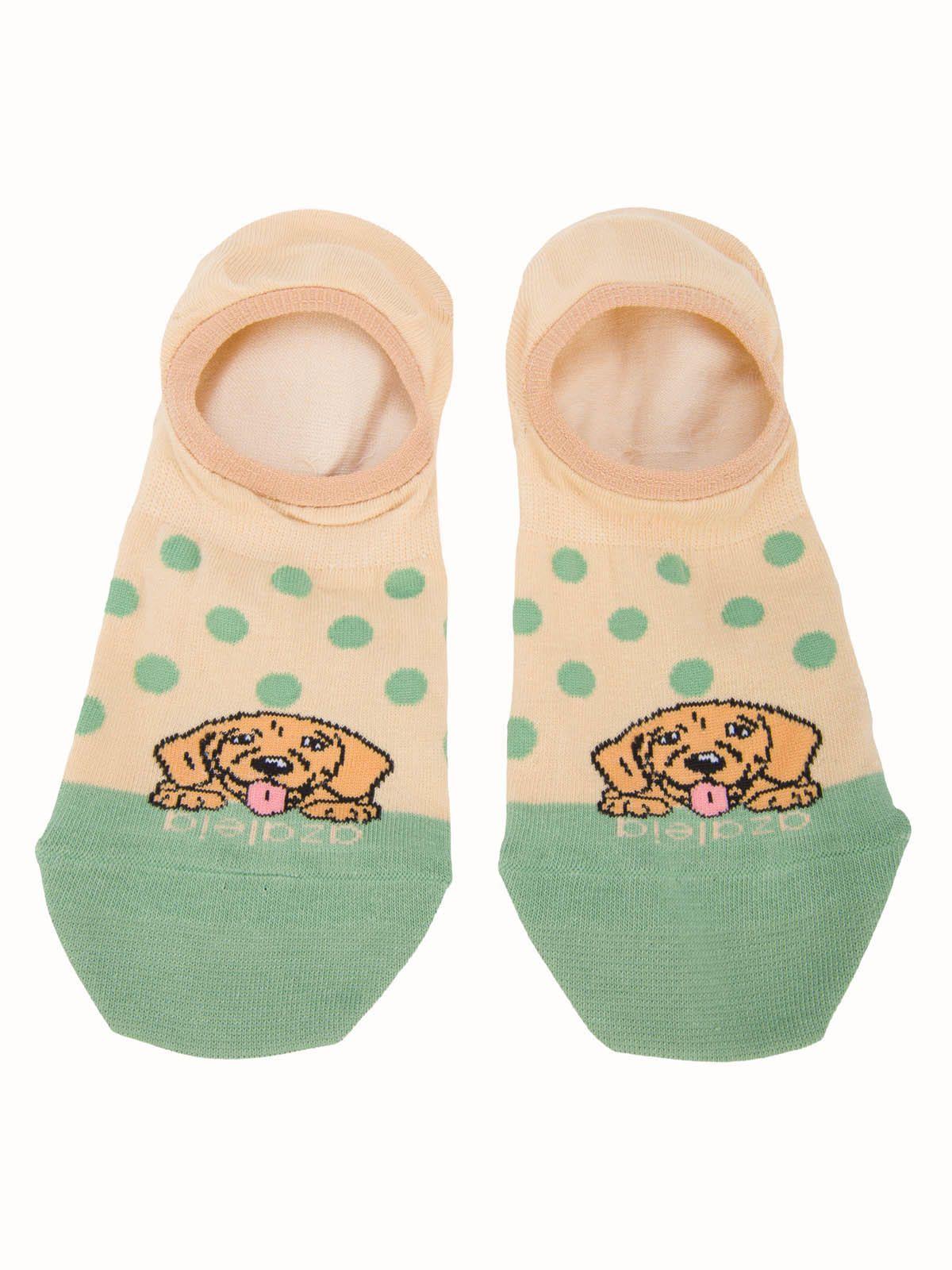 Calcetín Algodón Mujer Cute Dog Beige-2