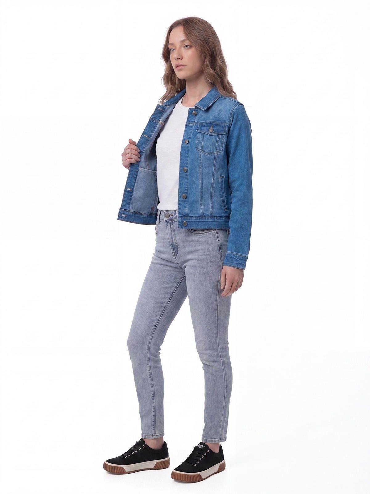Chaqueta Jeans Mujer Fundation Azul-3