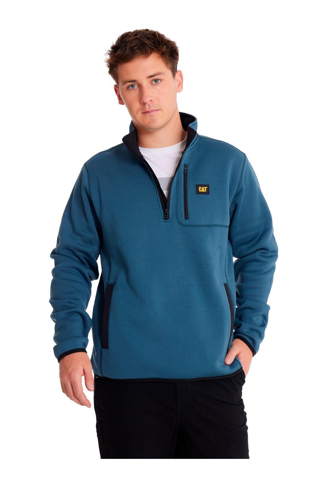 Polar Hombre Sweater Fleece Quarter Zip Jacket Azul-0