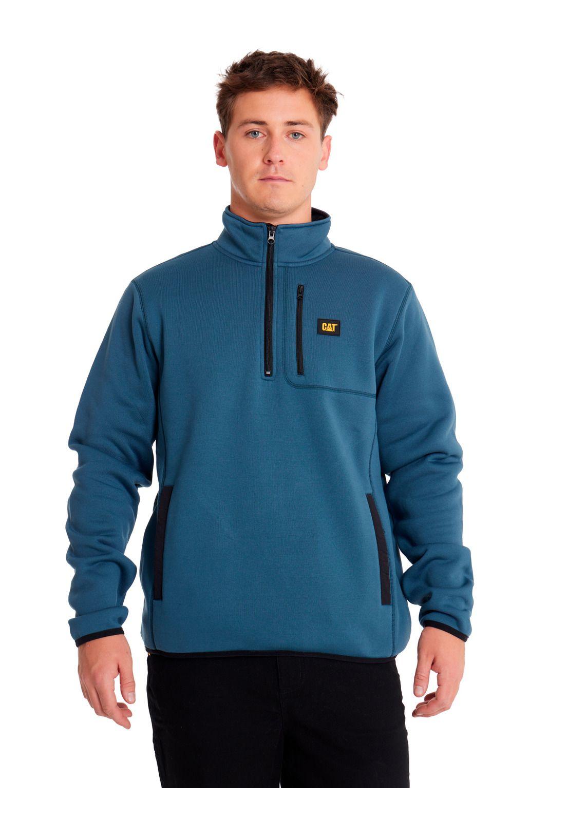 Polar Hombre Sweater Fleece Quarter Zip Jacket Azul-4