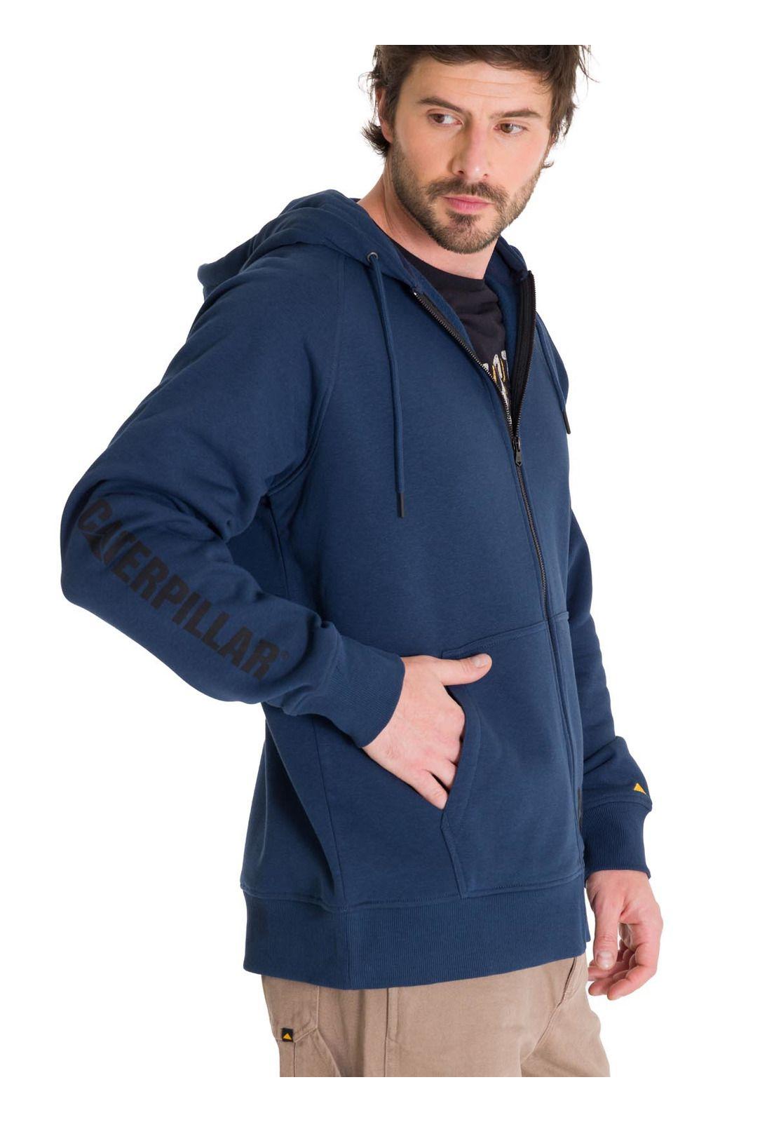 Polerón Fleece Full Zip Hombre Azul Petróleo-4