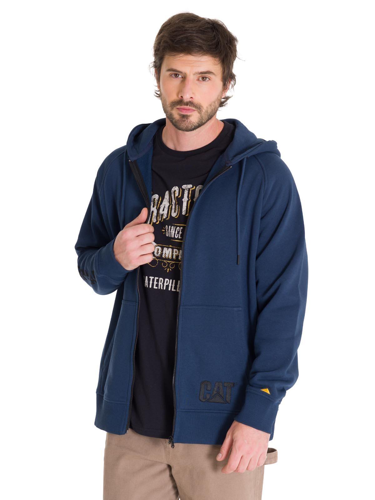 Polerón Fleece Full Zip Hombre Azul Petróleo-0