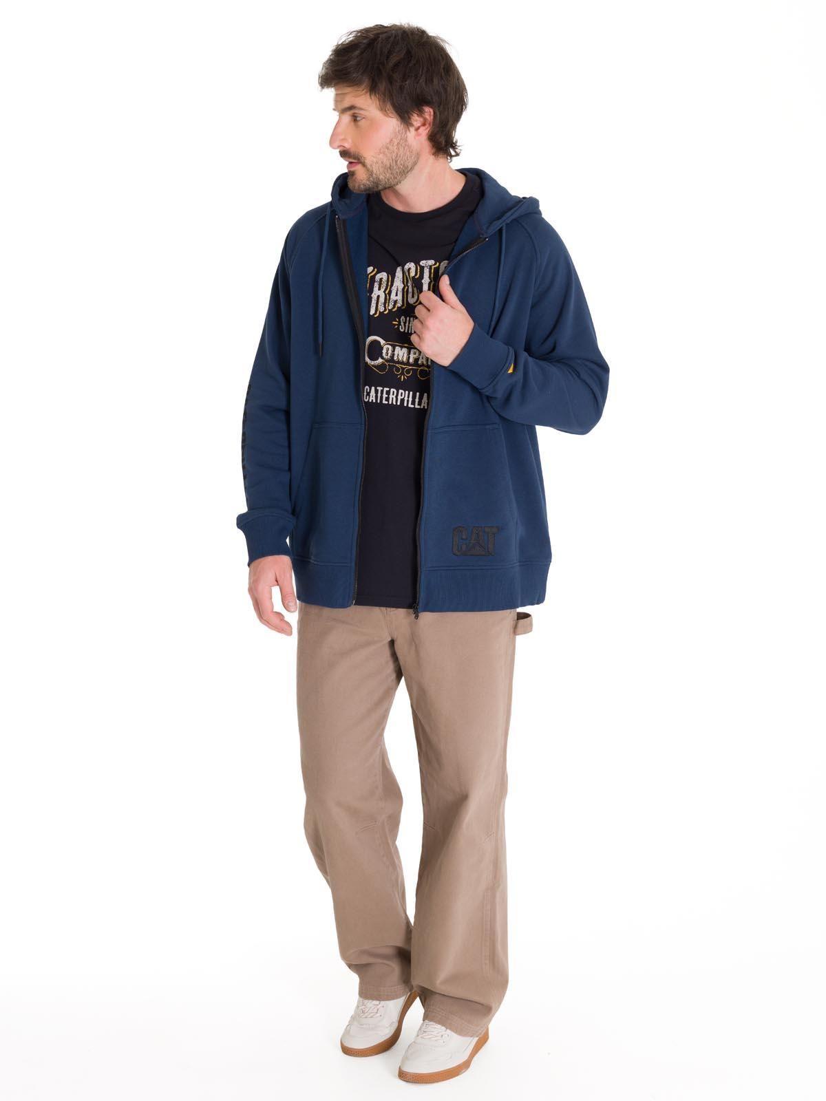 Polerón Fleece Full Zip Hombre Azul Petróleo-5