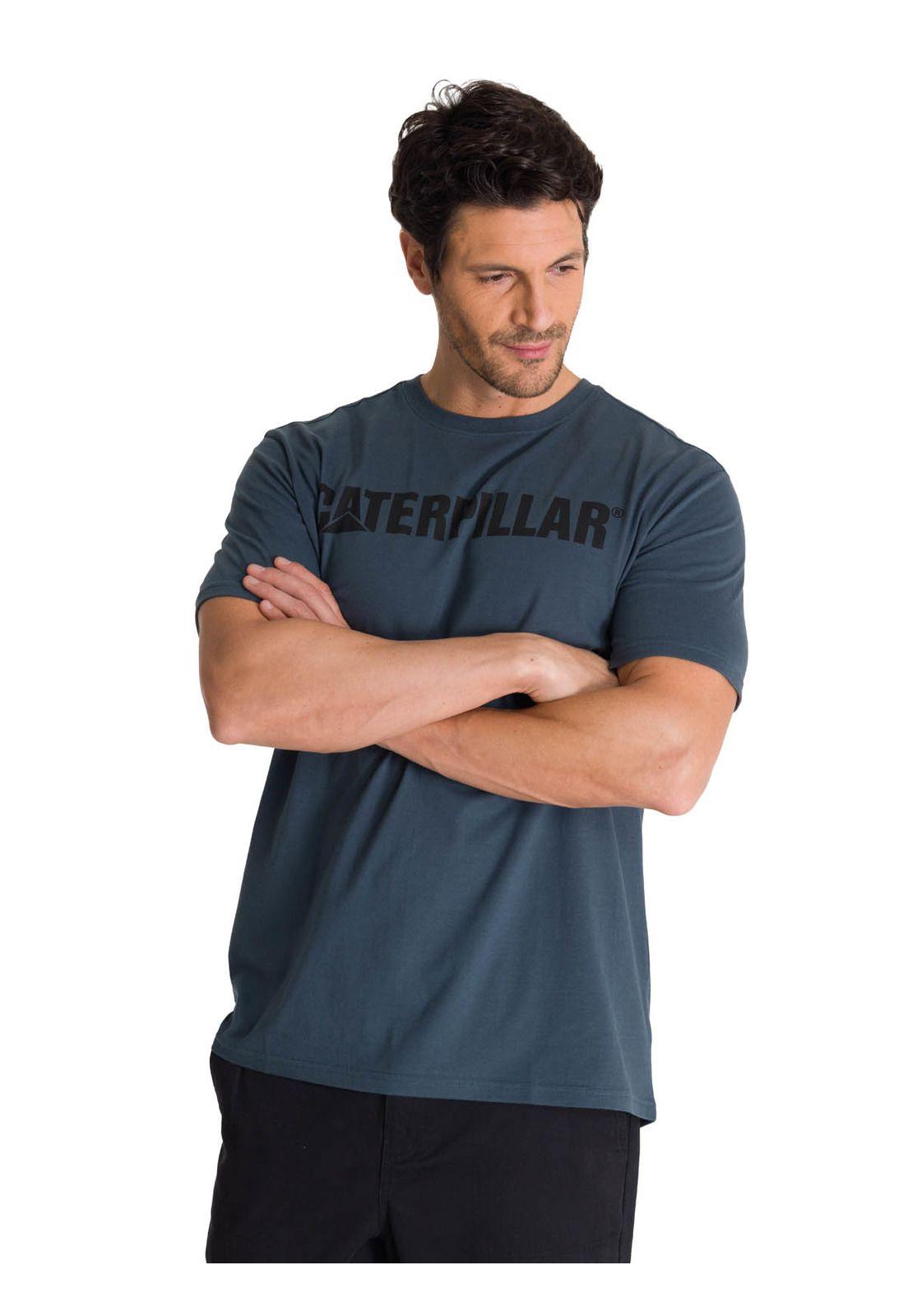 Polera Manga Corta Hombre Logoerpillar Azul-1