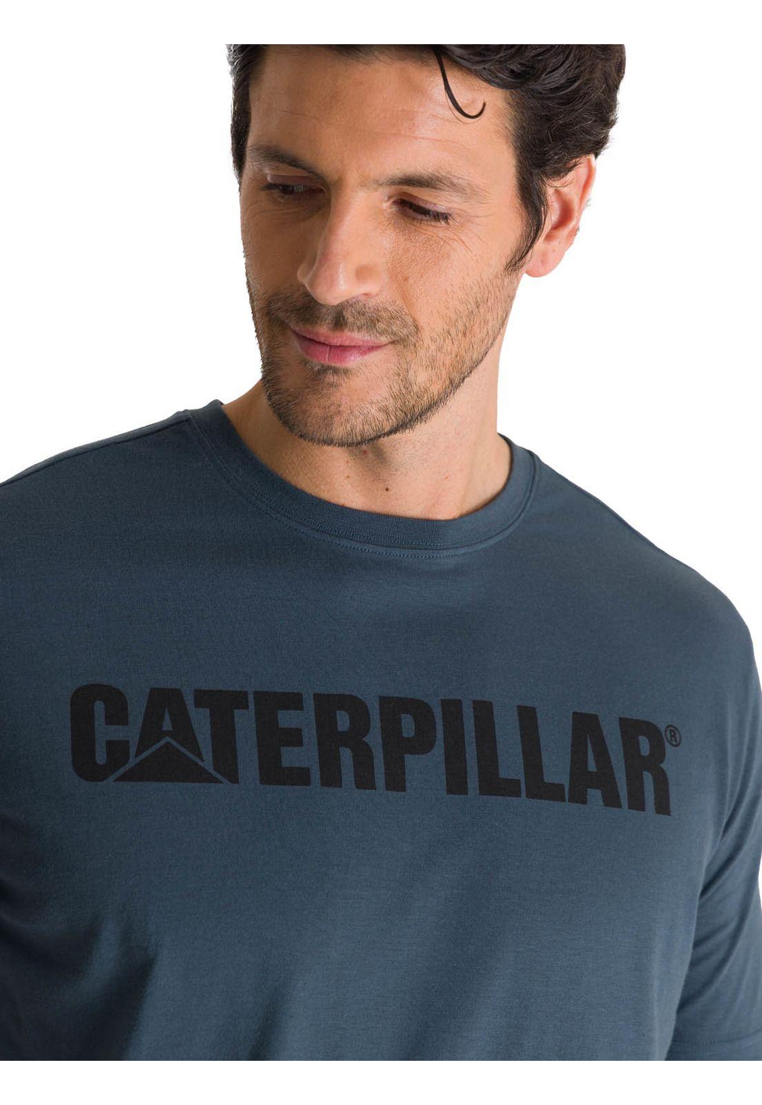 Polera Manga Corta Hombre Logoerpillar Azul-4