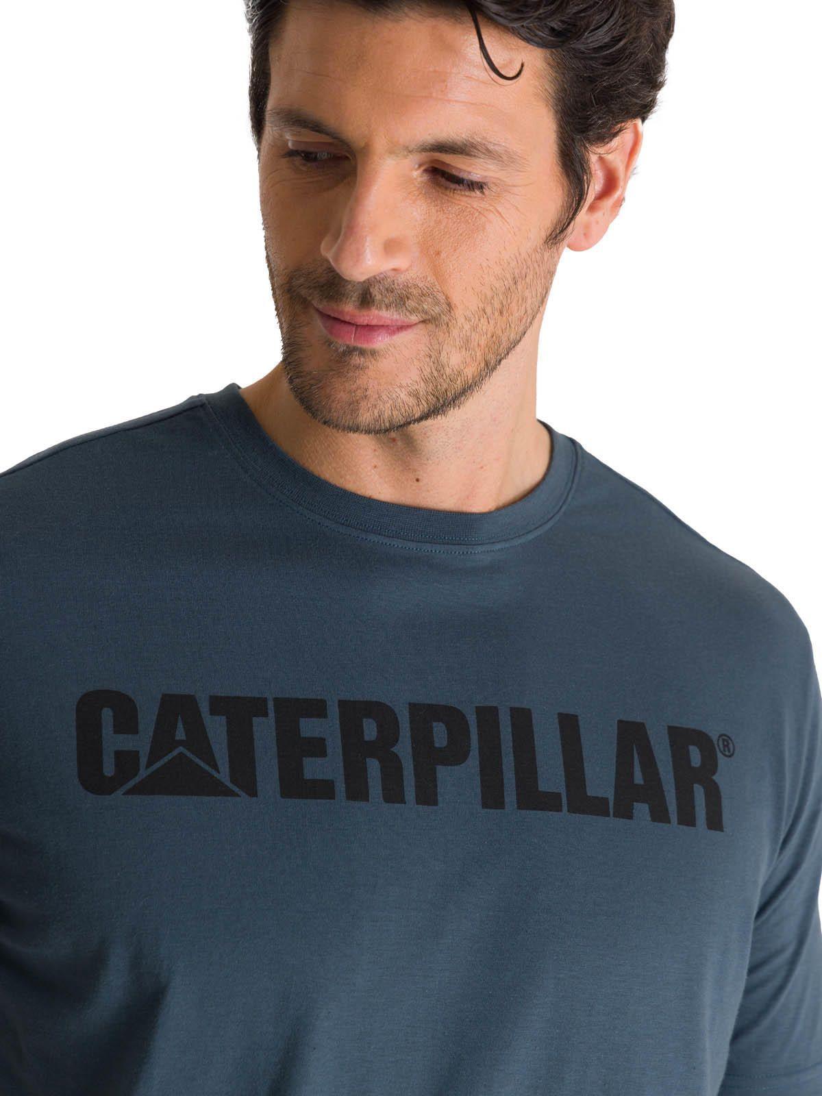 Polera Manga Corta Hombre Logoerpillar Azul-4