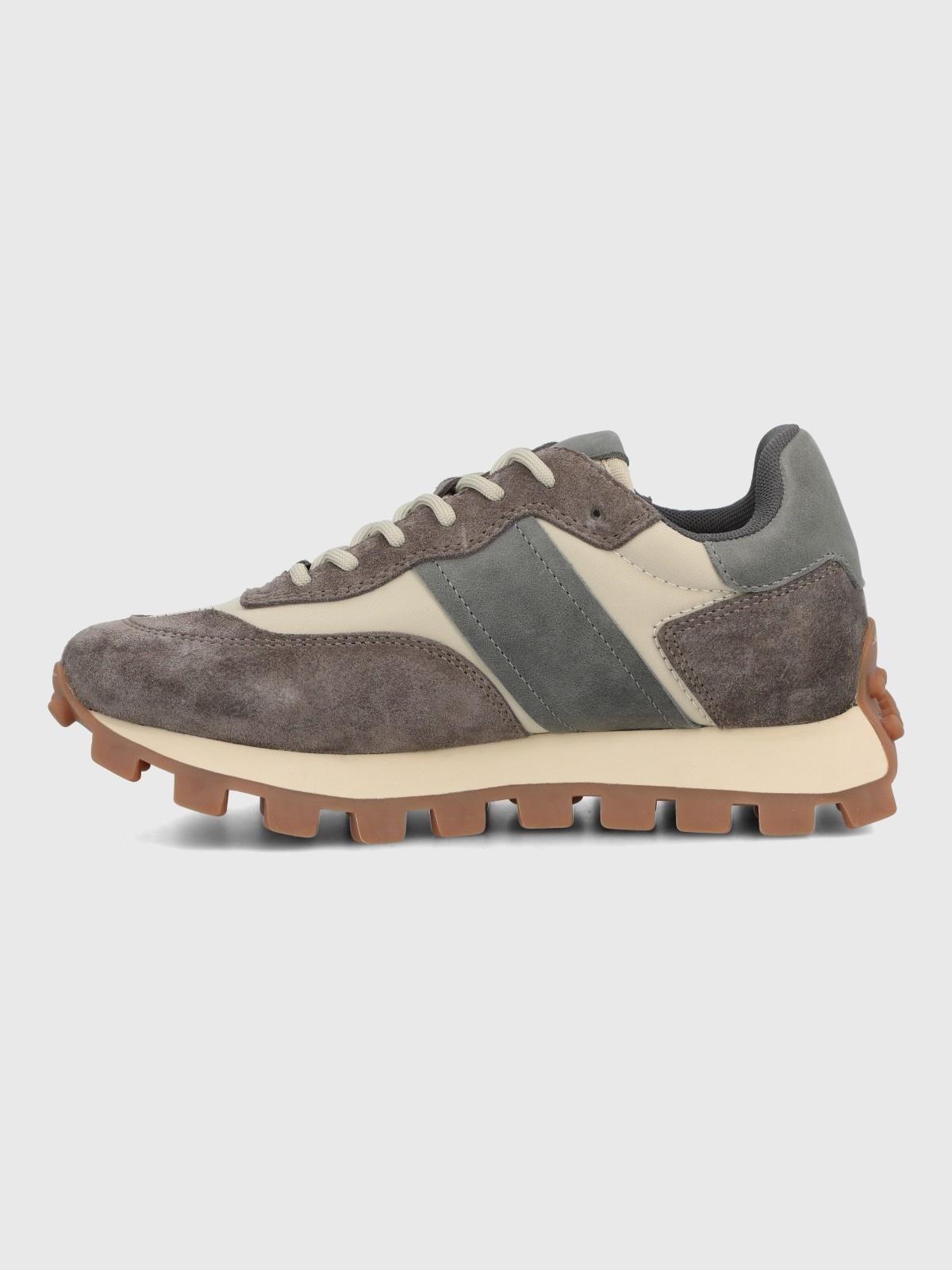 Zapatilla Cuero Mujer Janet Gris-5
