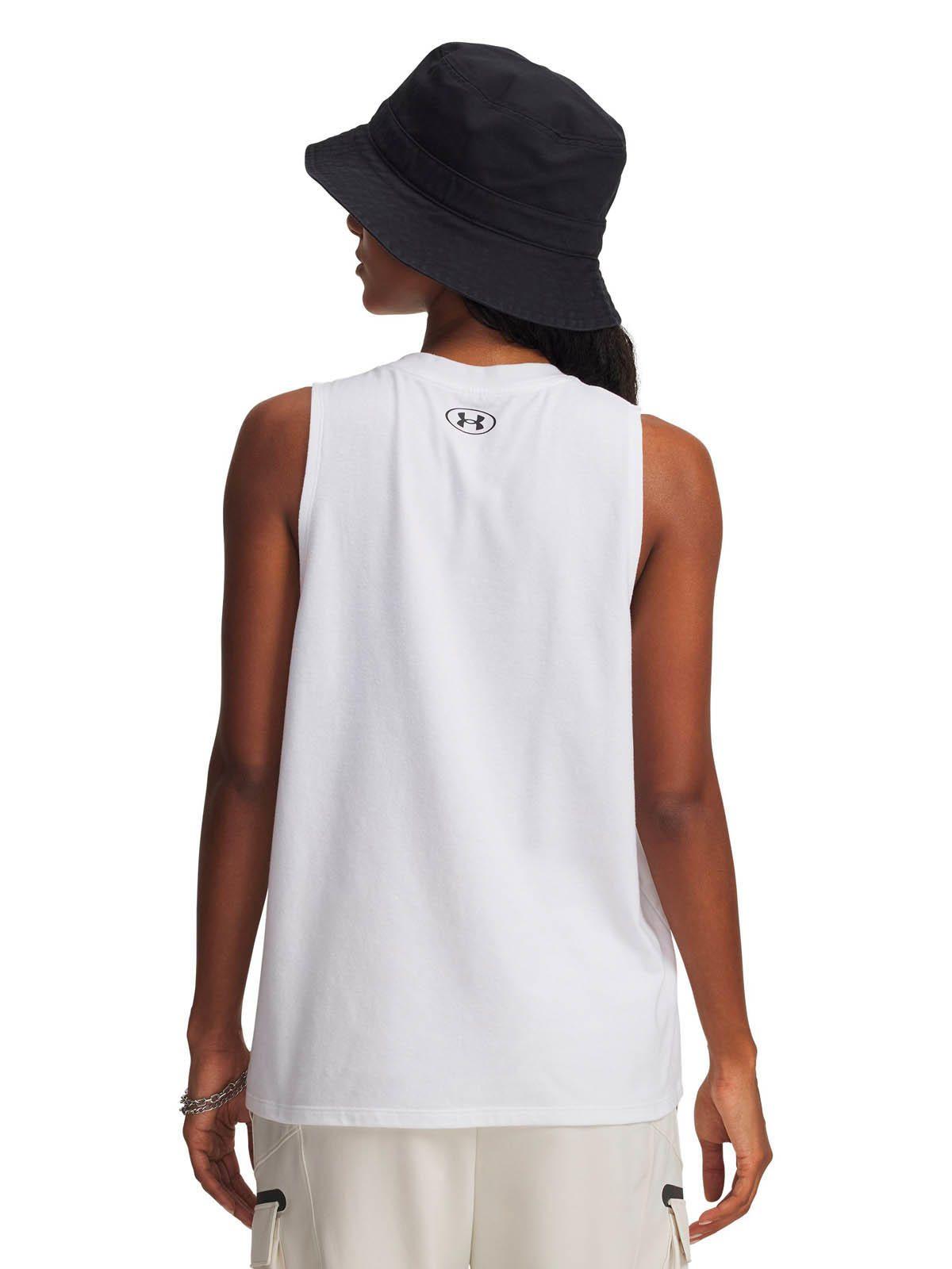 Polera sin mangas Lifestyle  mujer Varsity U blanco -4