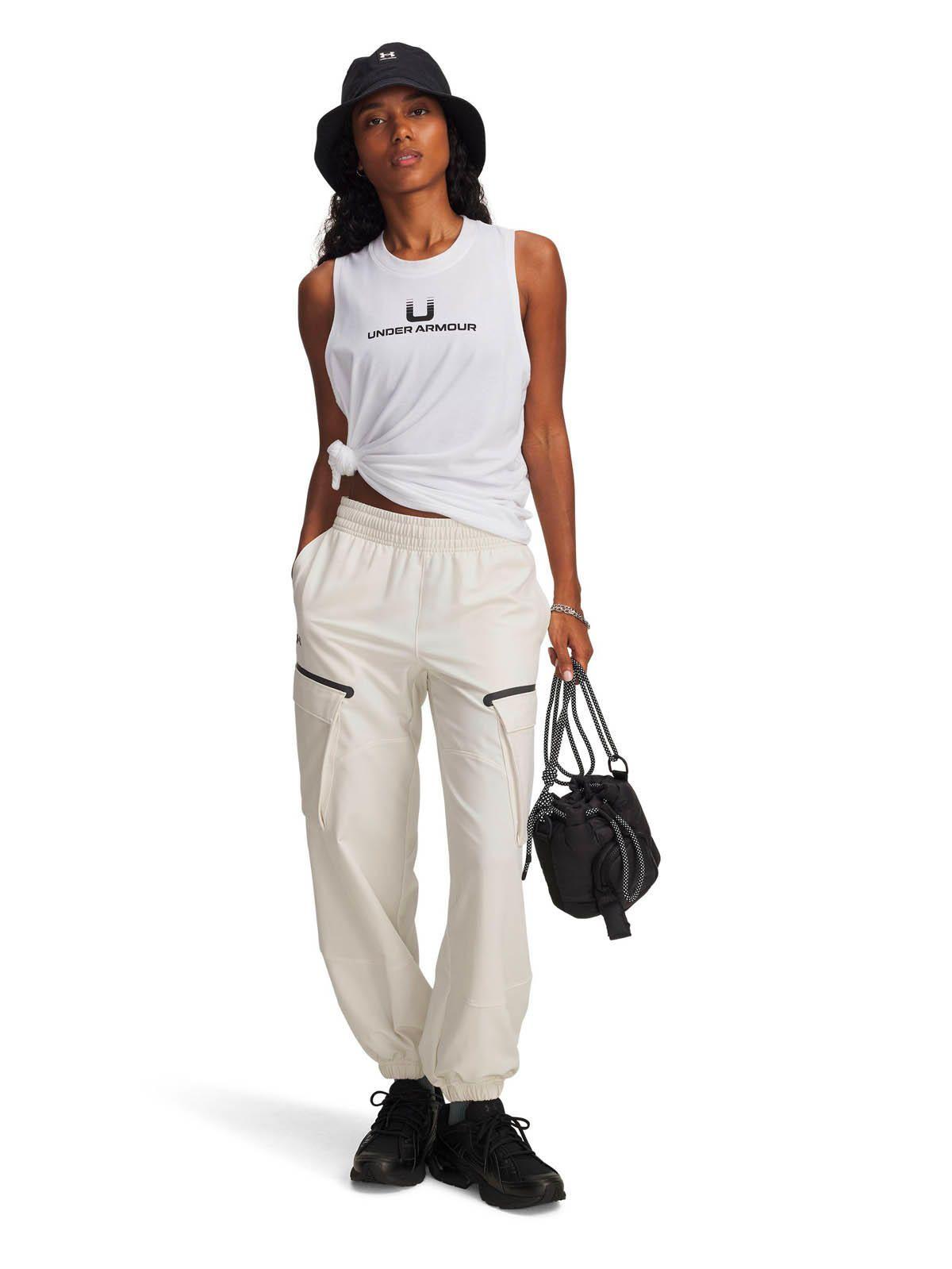 Polera sin mangas Lifestyle  mujer Varsity U blanco -5