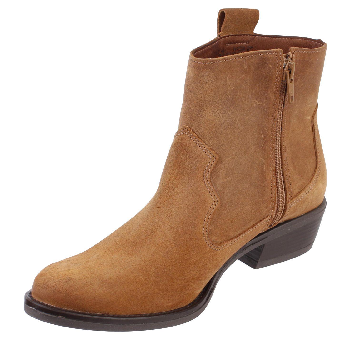 Botin Cuero Mujer Marie Café-1