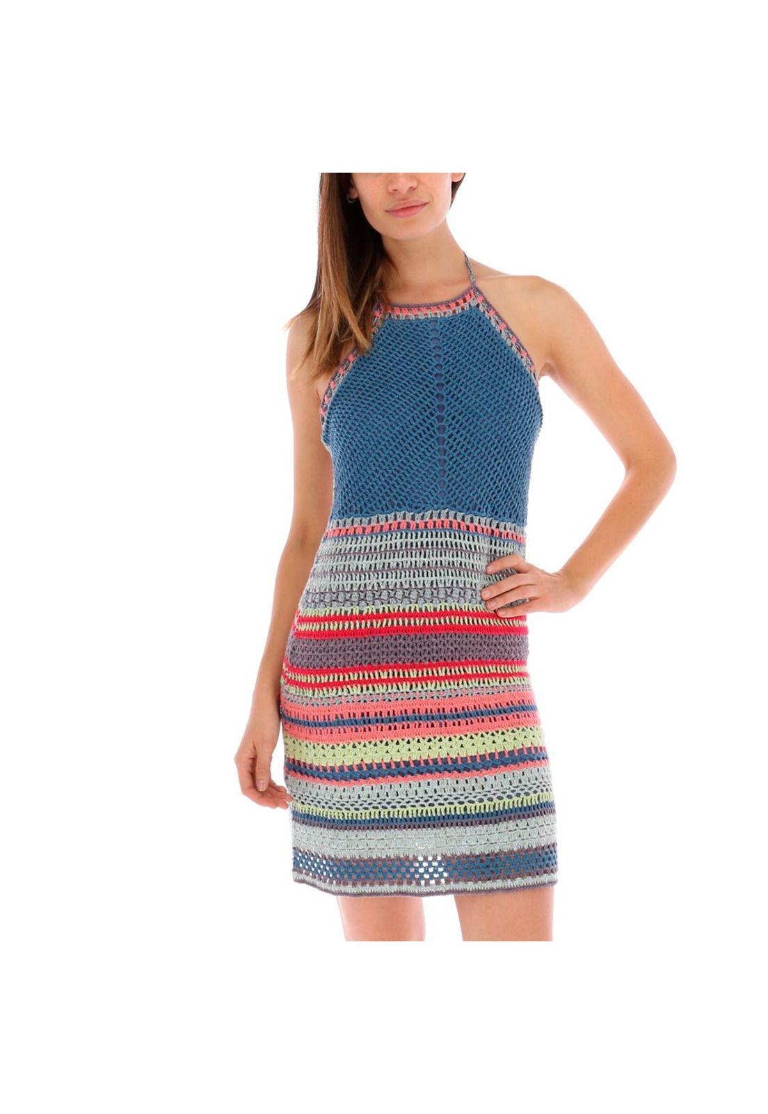 Vestido Castano Rockford Azul-0