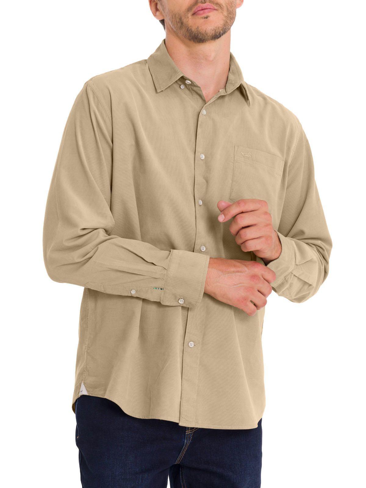 Camisa Algodón Orgánico Hombre Corduroy Beige-4