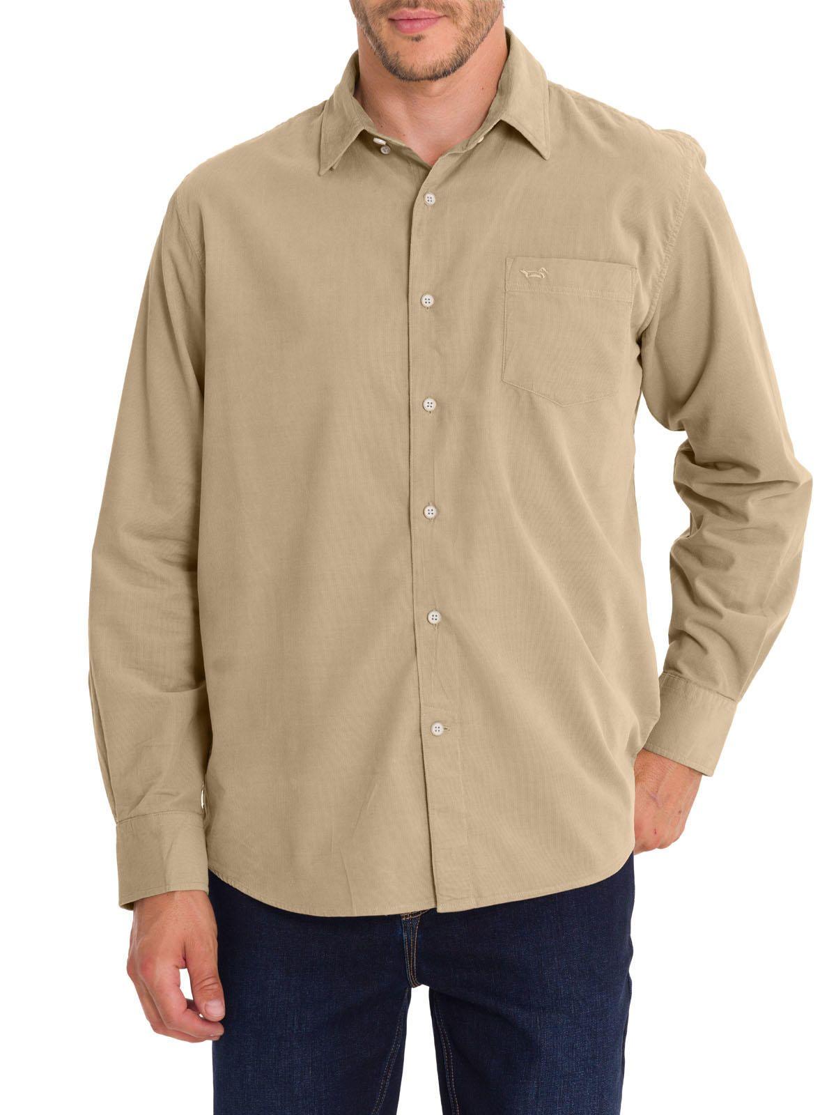 Camisa Algodón Orgánico Hombre Corduroy Beige-5
