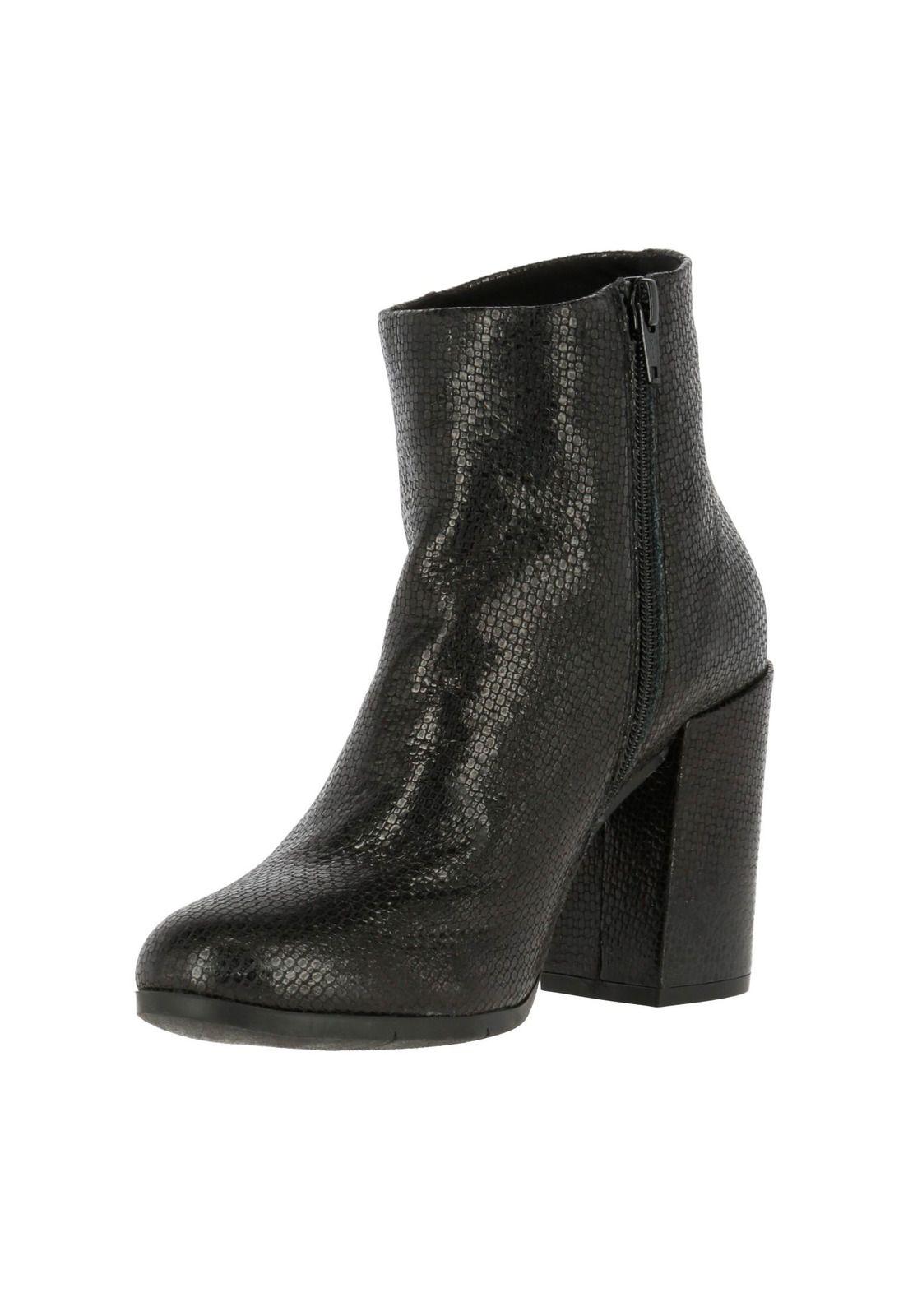Botin Mujer Cuero Lesso Tan Negro-1