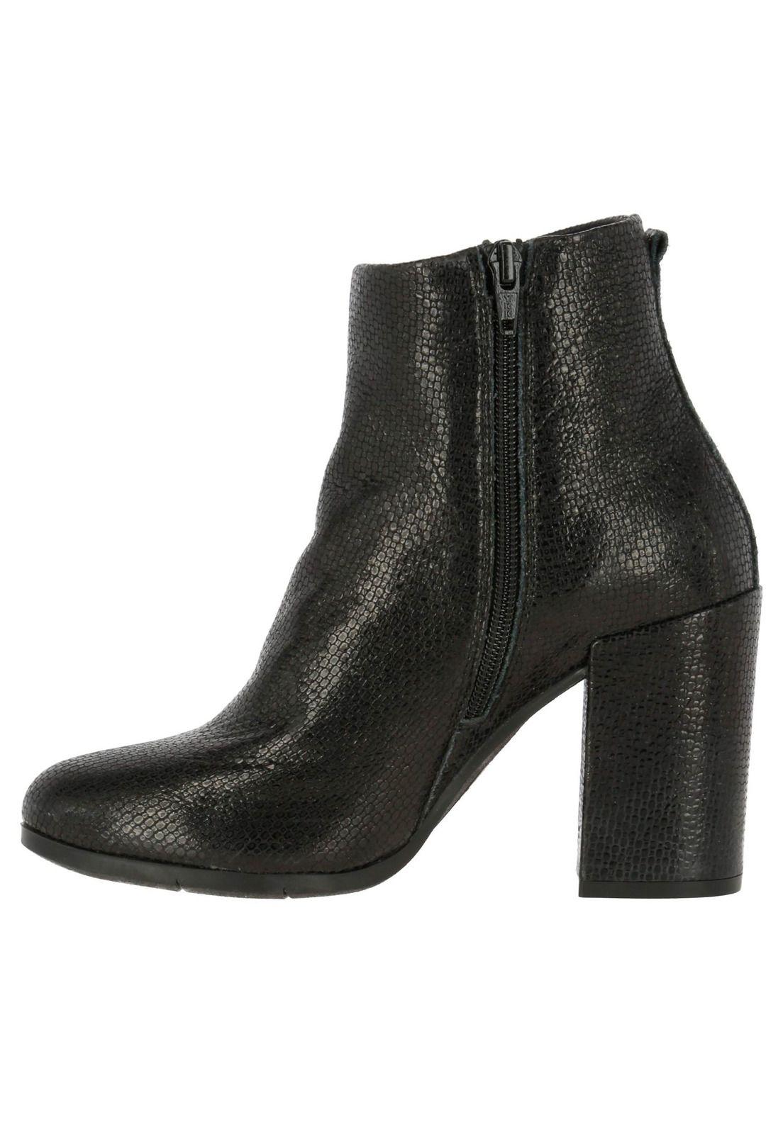 Botin Mujer Cuero Lesso Tan Negro-2
