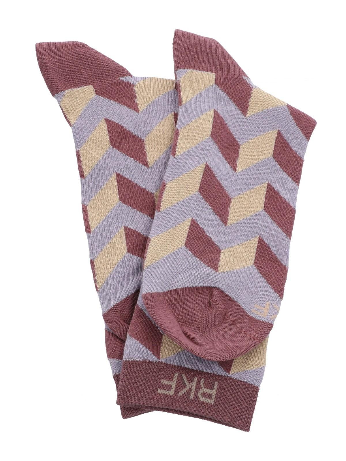 Calcetín Bambú Mujer C Zigzag Morado-2