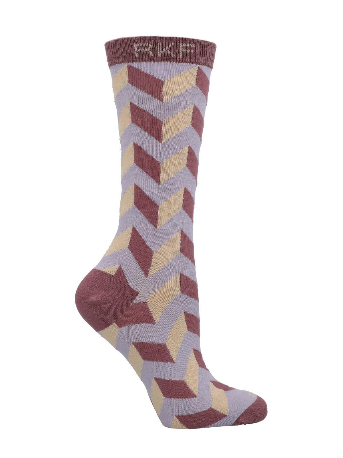 Calcetín Bambú Mujer C Zigzag Morado-0